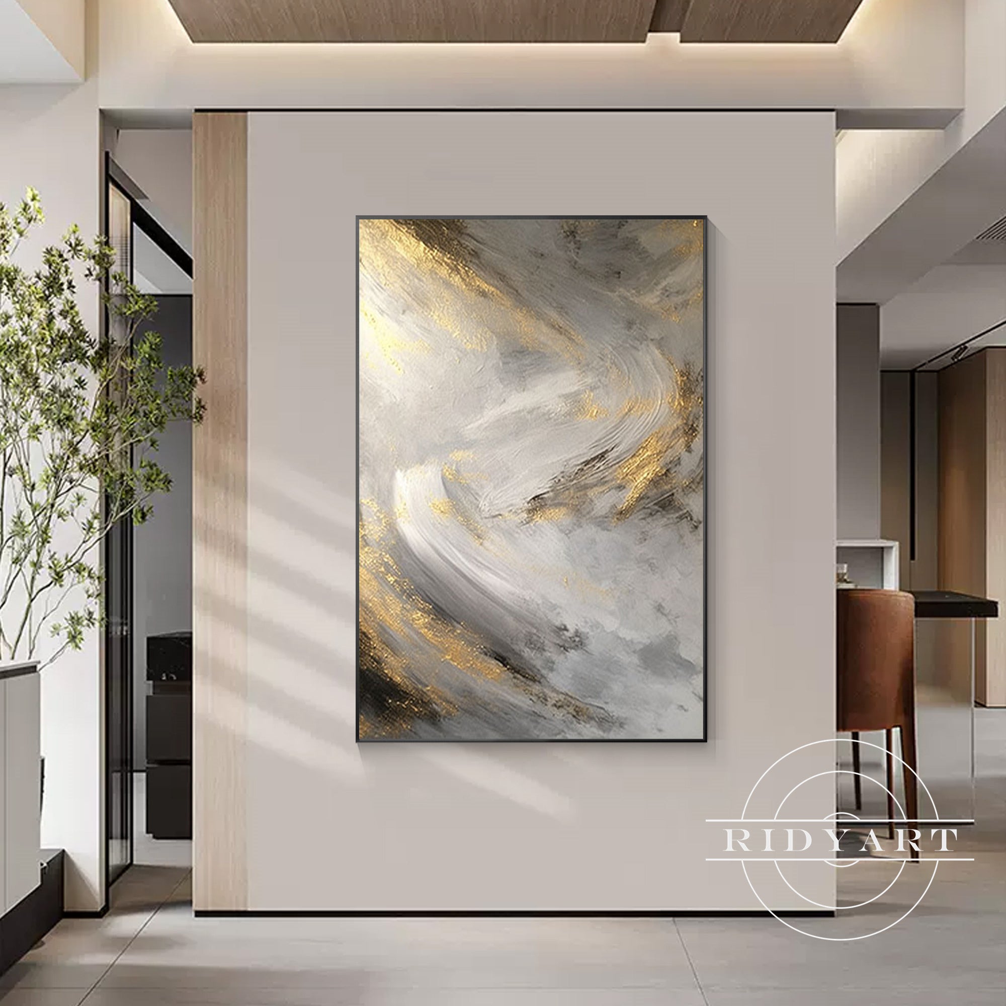 Neutral modern canvas wall art