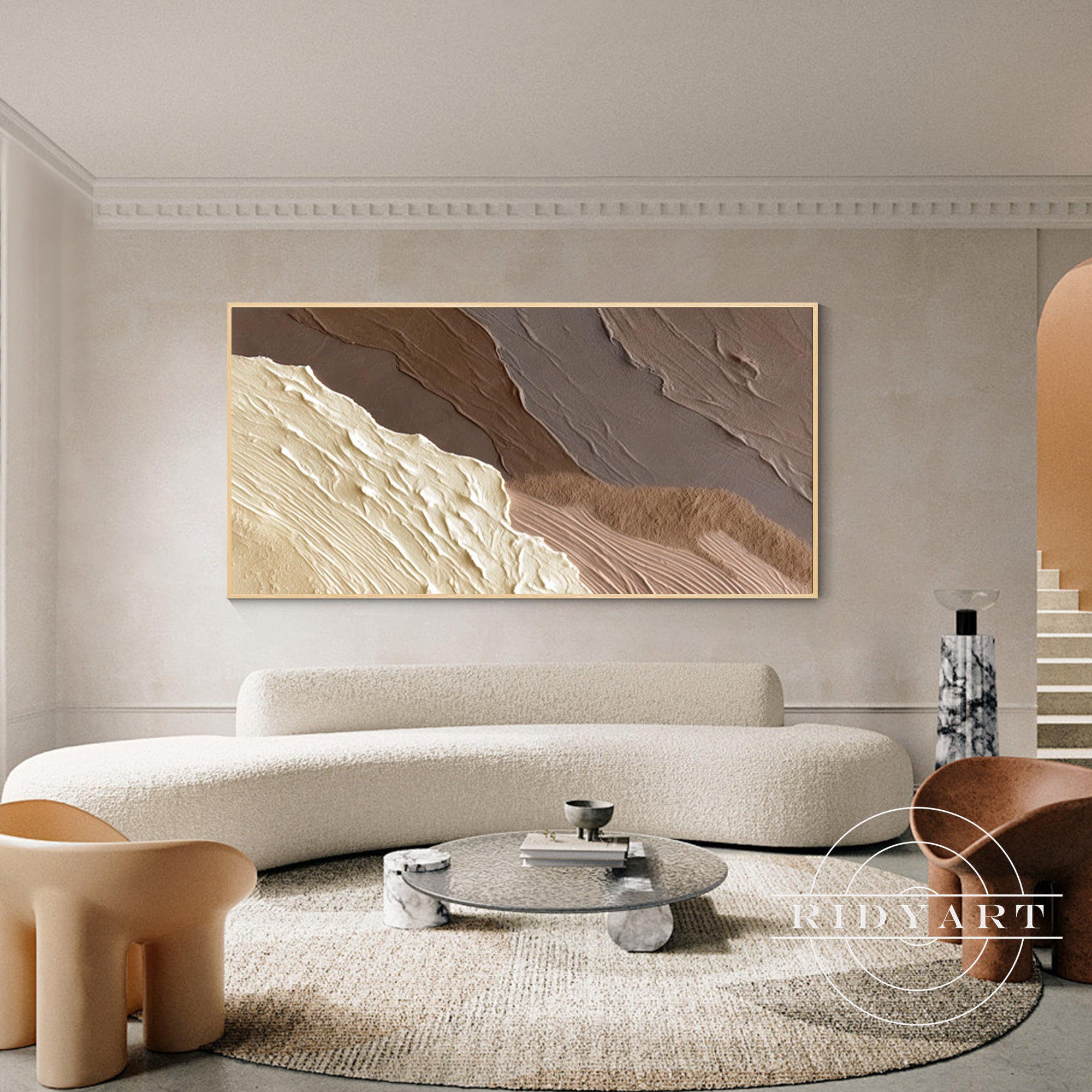 Original textured sea-inspired artwork in earthy tones