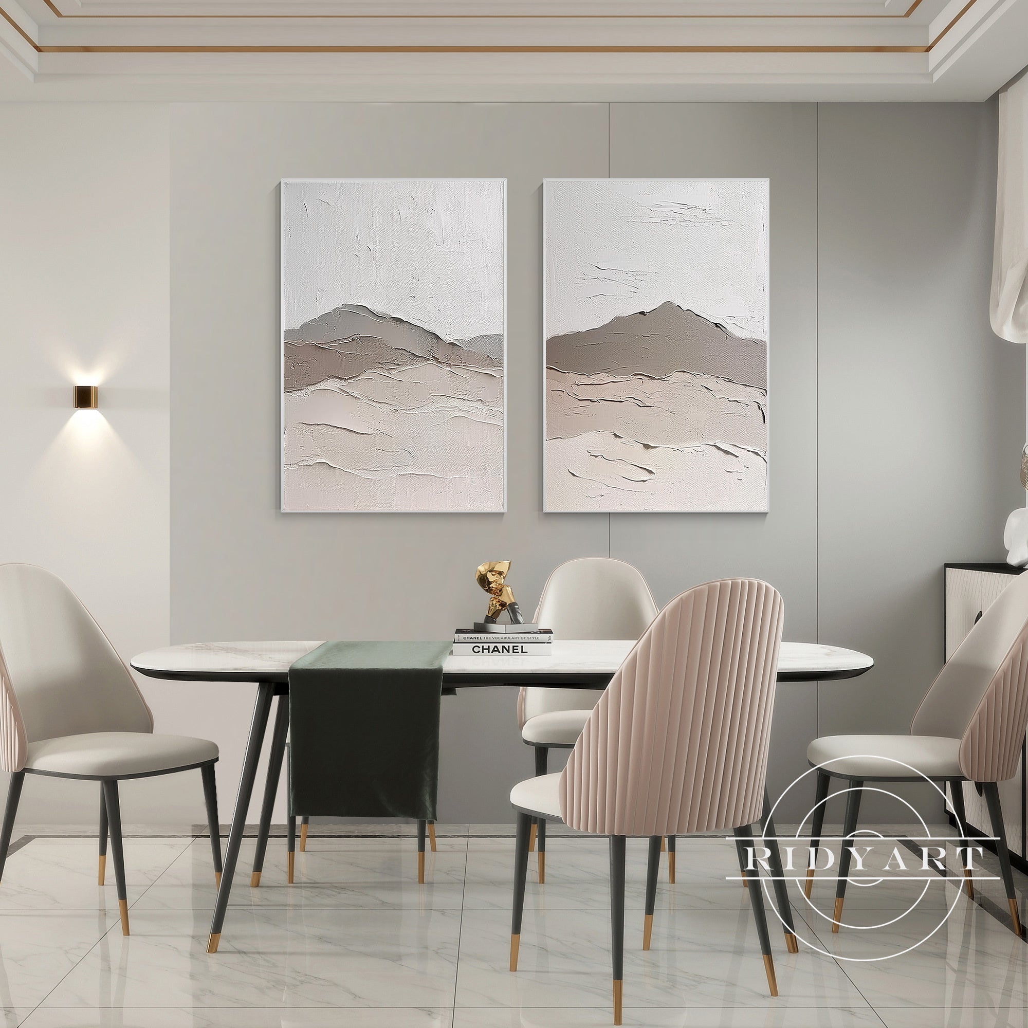 Extra large mountain-inspired textured art
