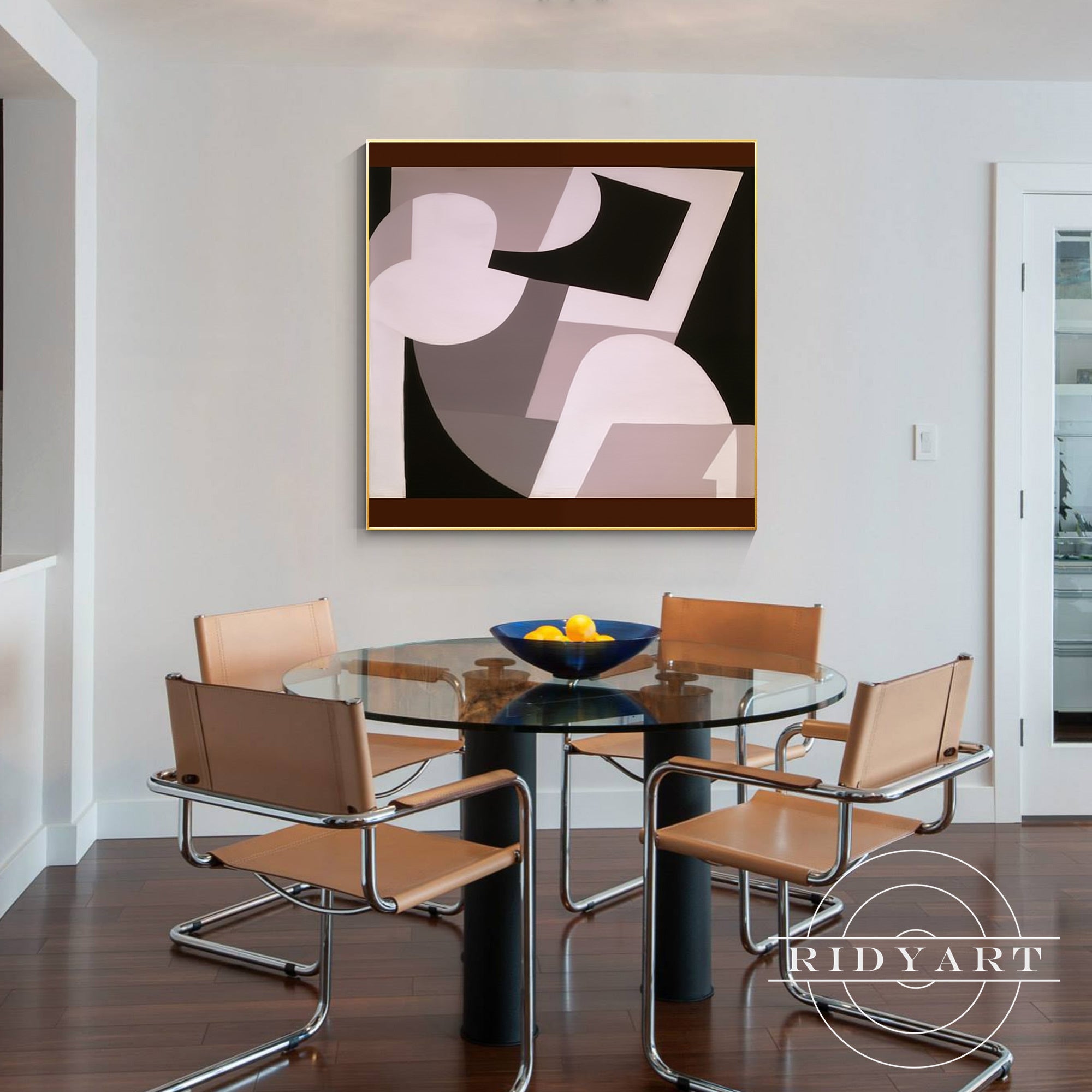 Simple geometric forms canvas painting for home or office