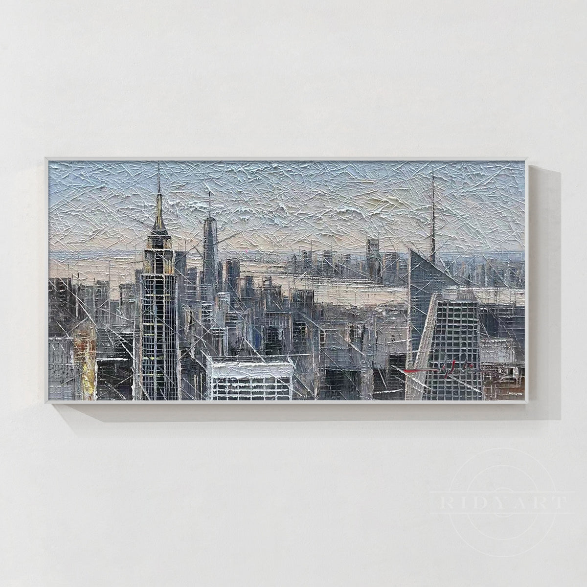 New York City Skyline Abstract Painting Modern Wall Art