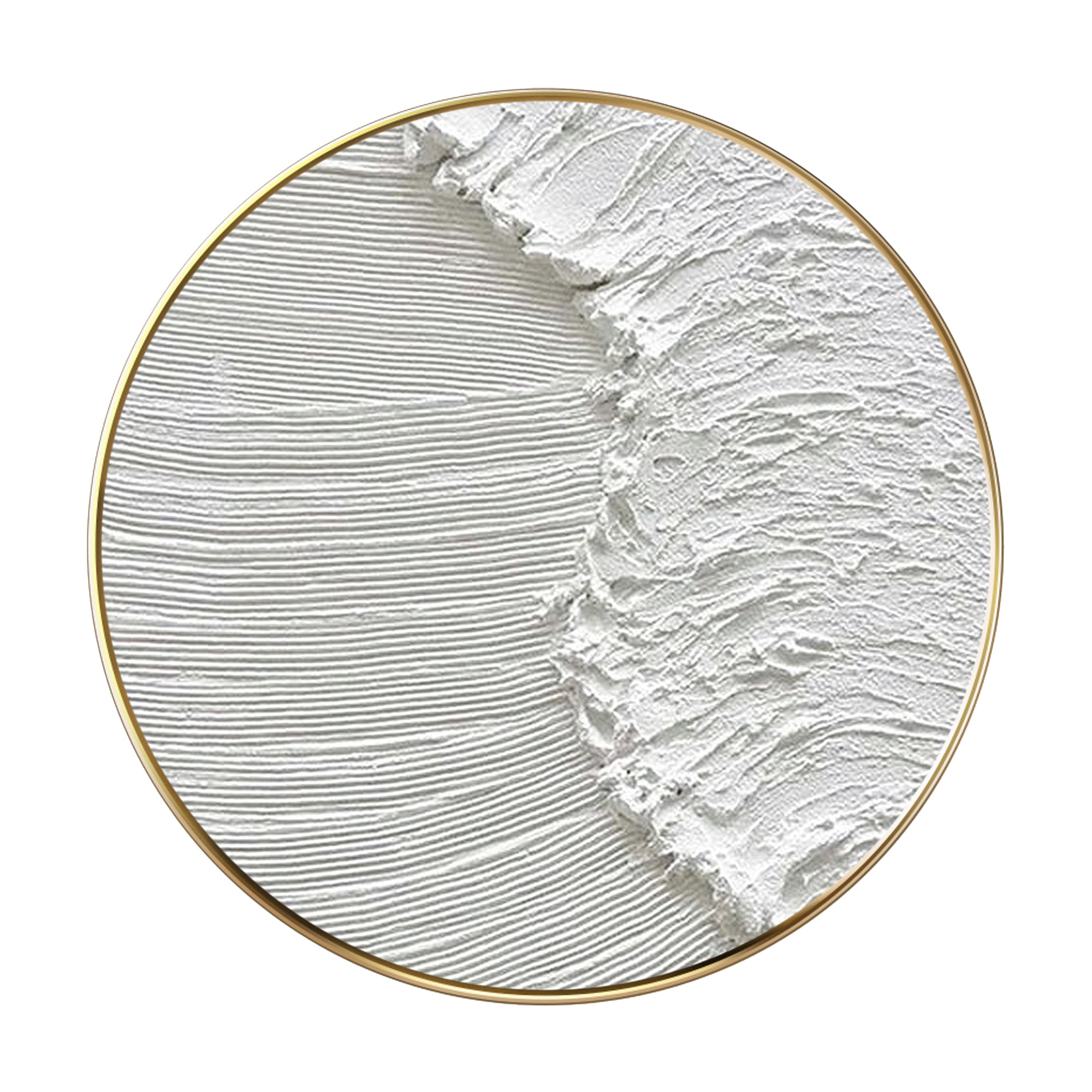 white minimalist 3d thick texture round wall ar