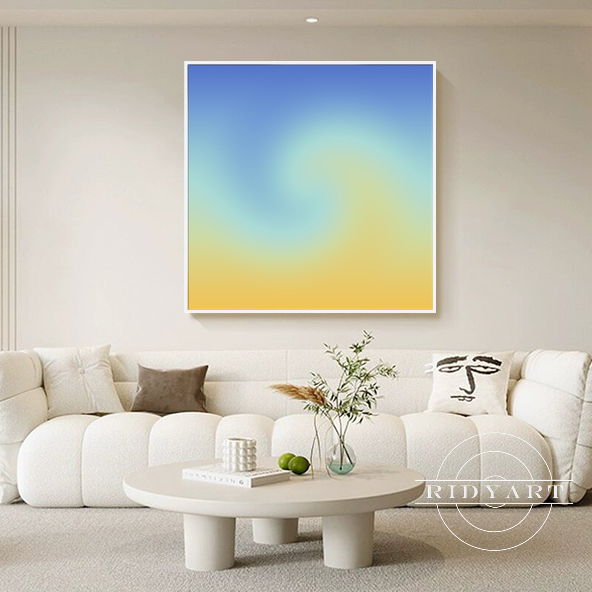 ombre gradient painting contemporary coastal art