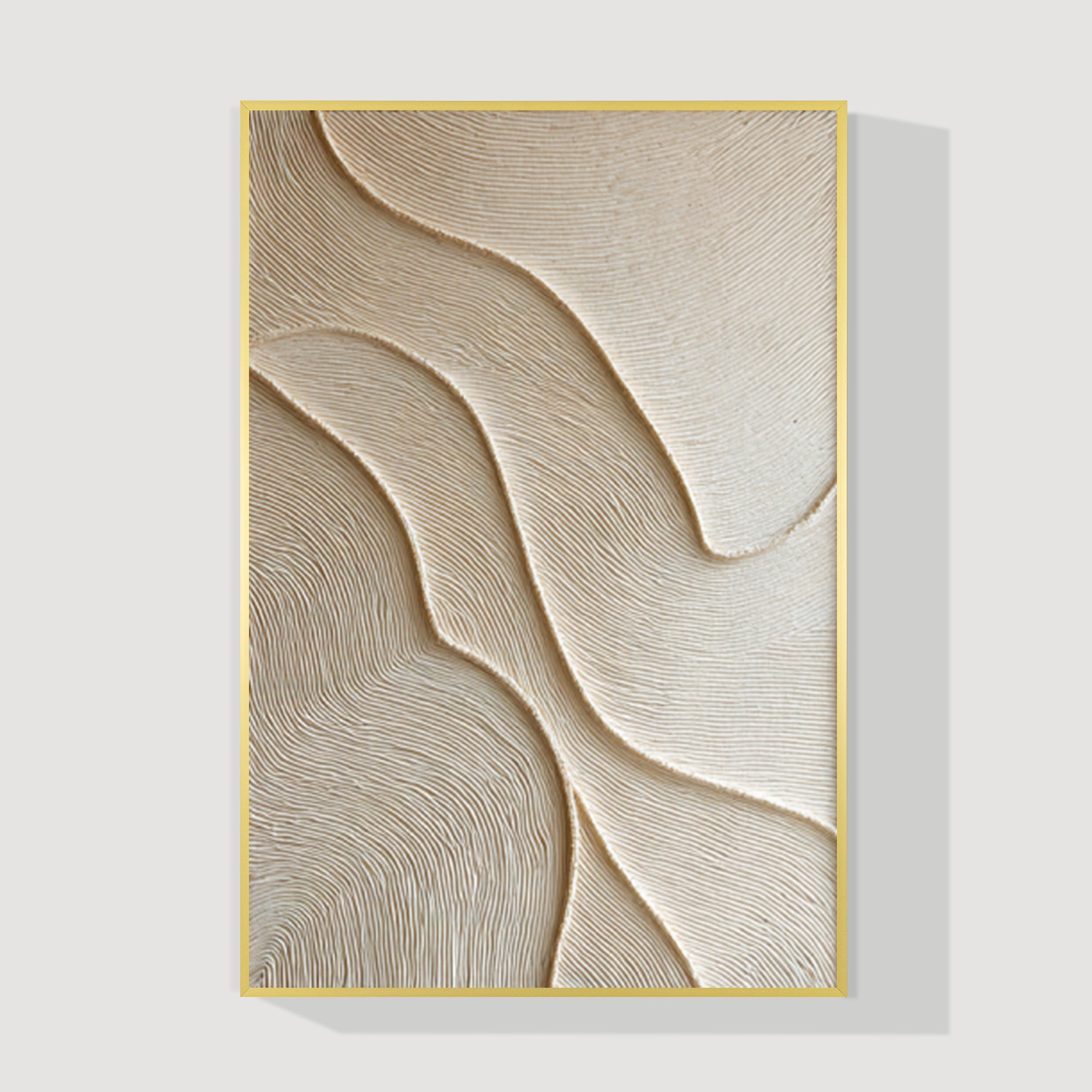 Peinture abstraite 3D beige terreux