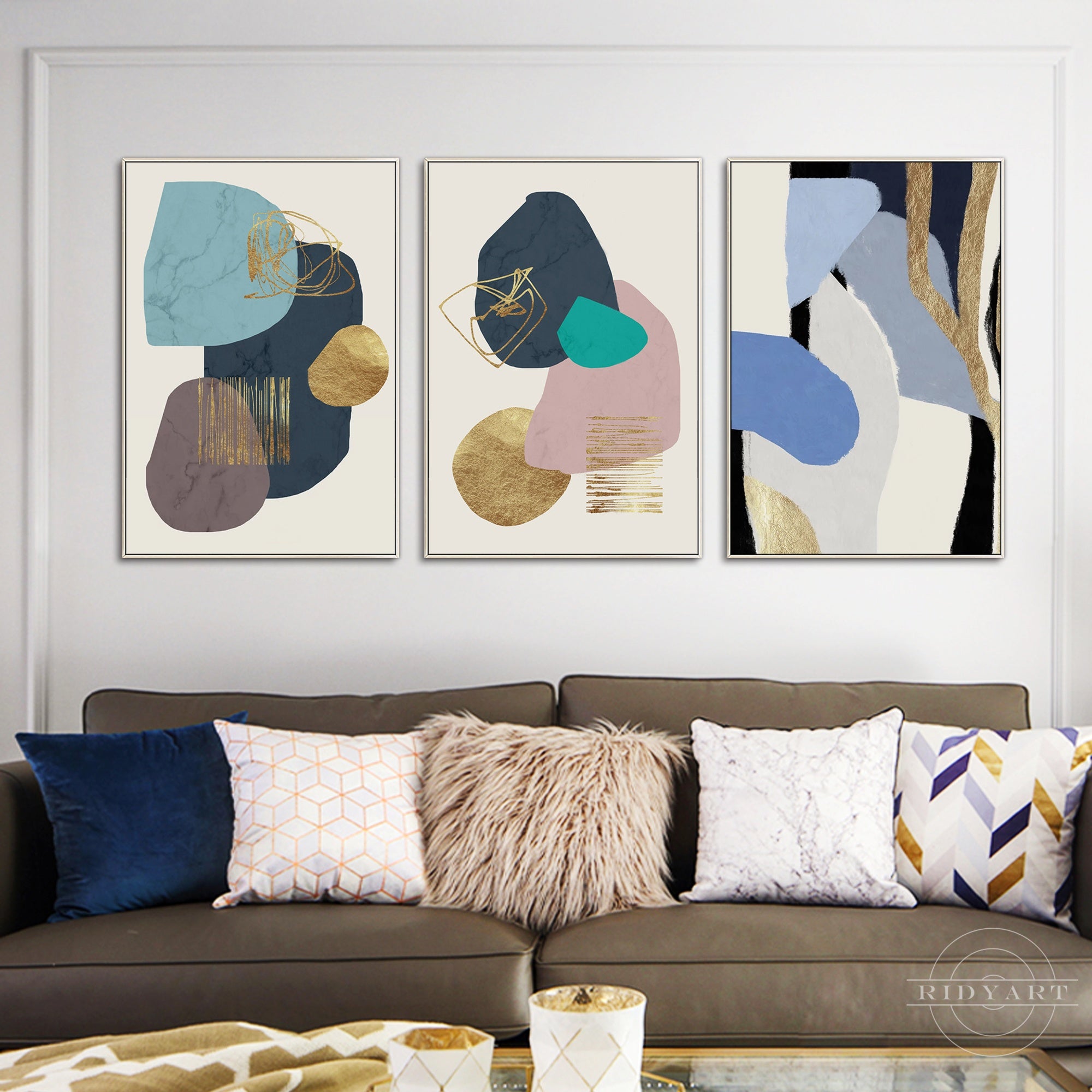 Original 3-piece geometric wall art for home decor