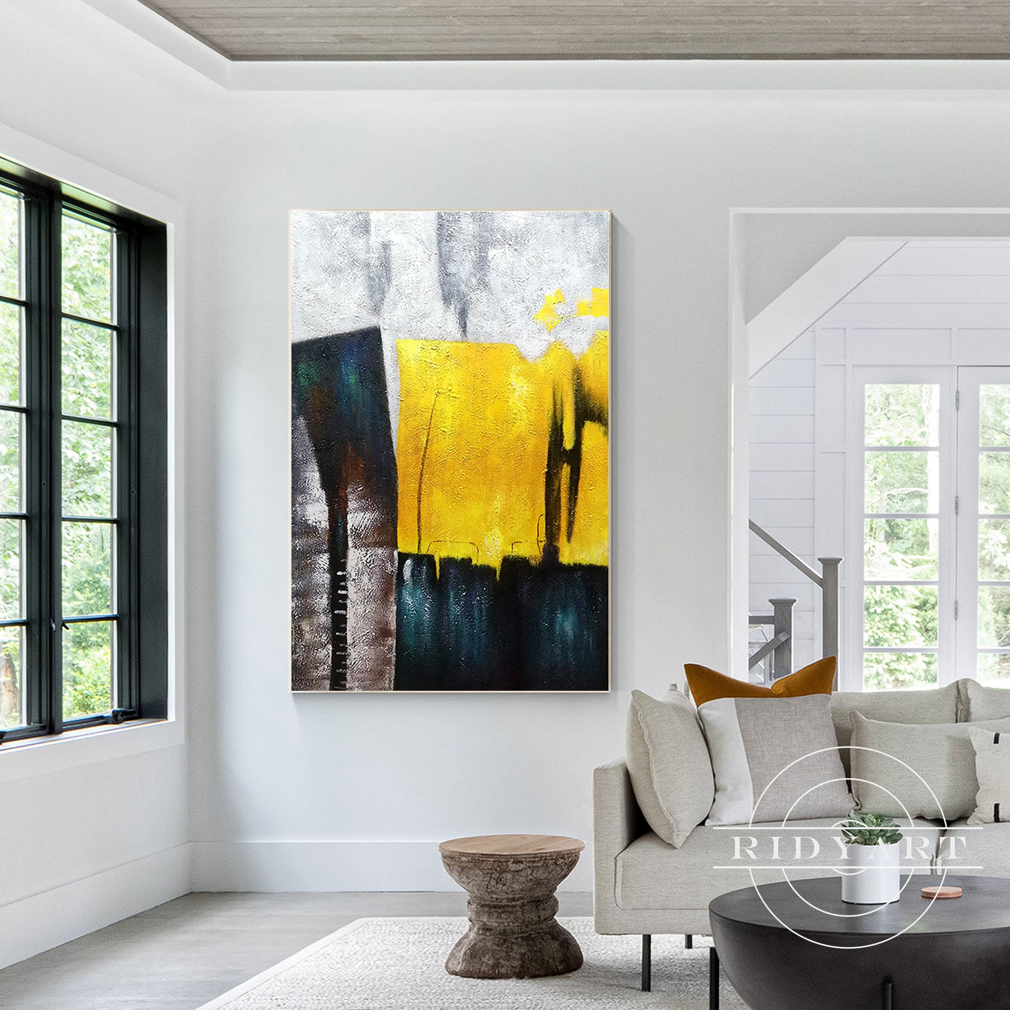 Modern abstract wall art for living room or office