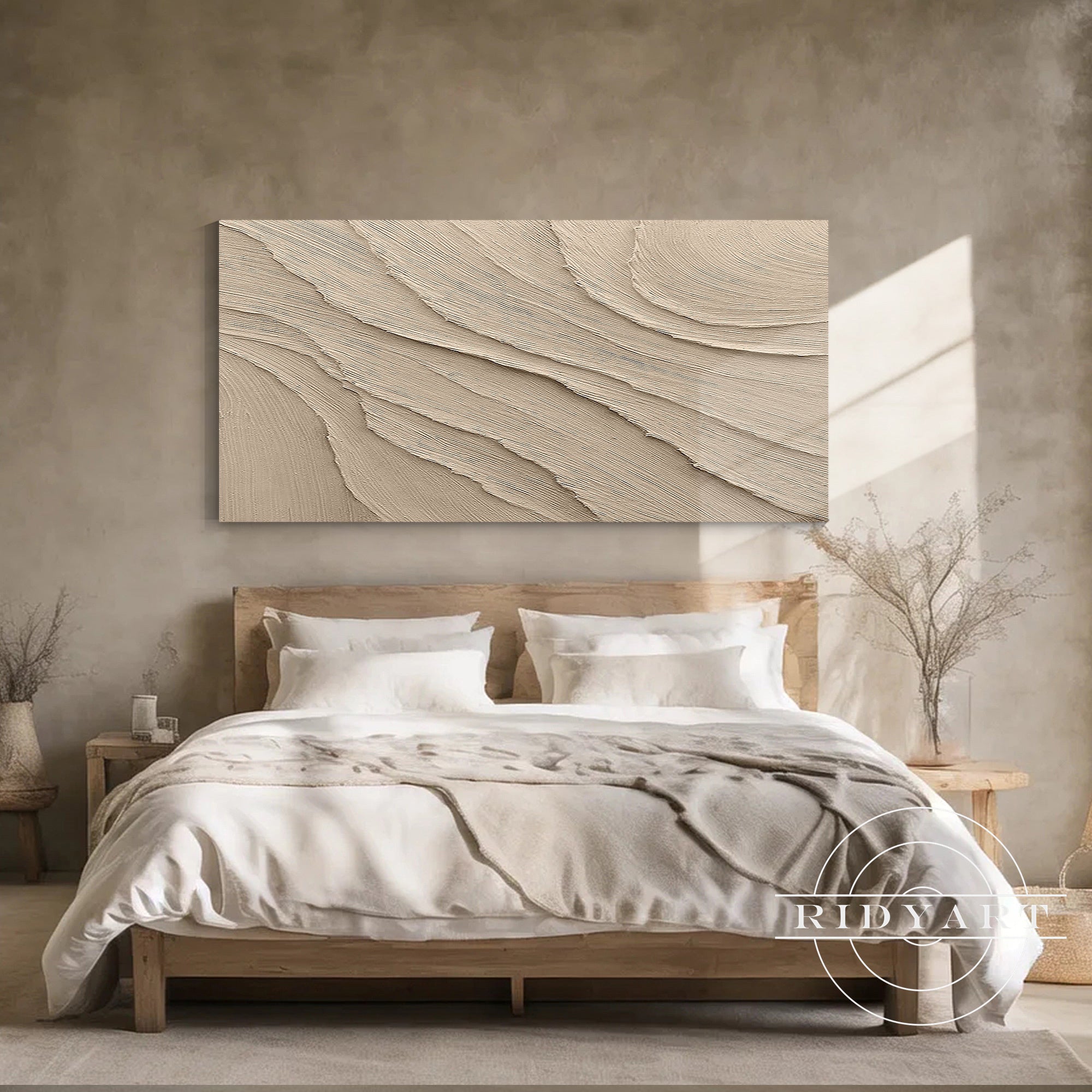 Neutral abstract artwork for living room or bedroom