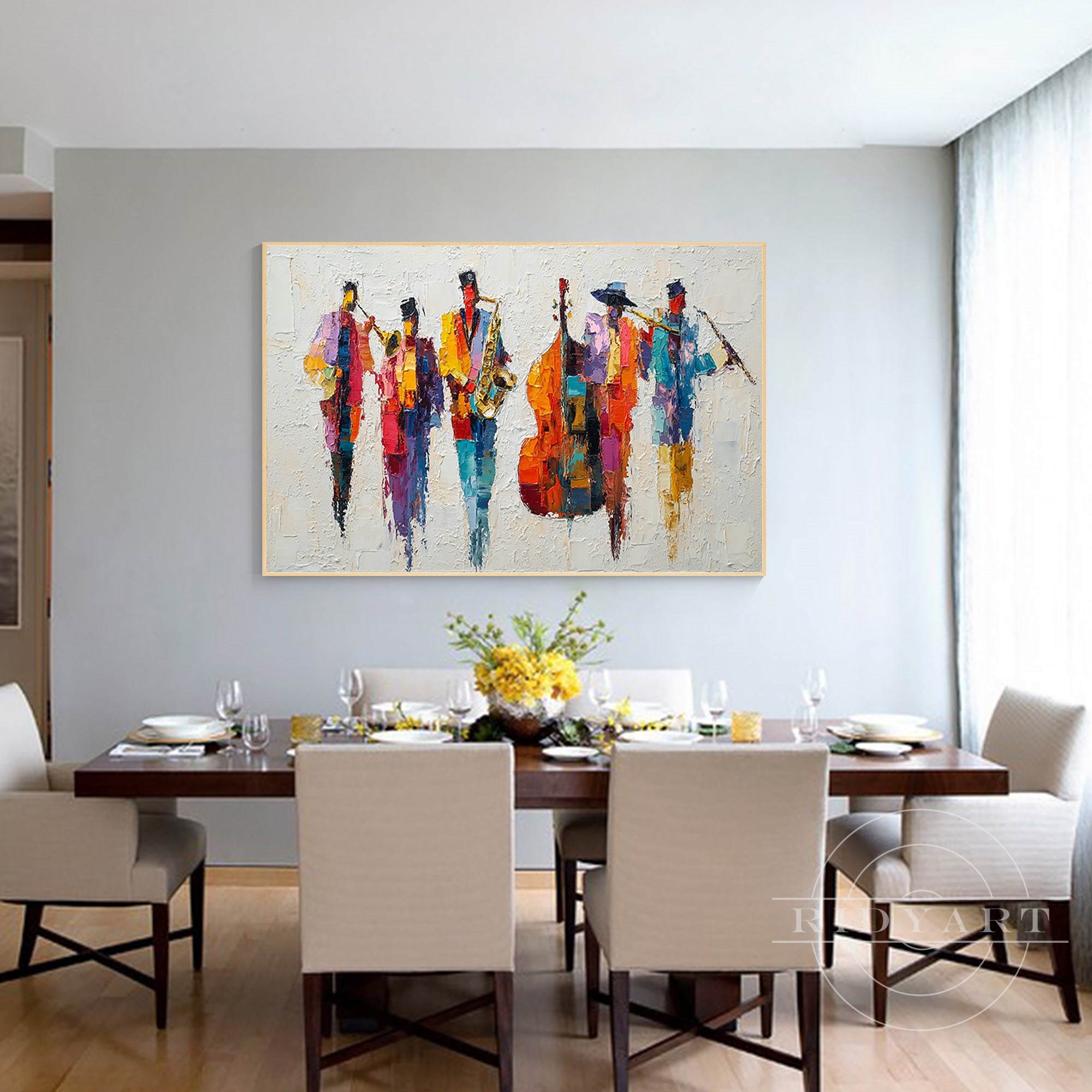 Original abstract cello music wall art for living room