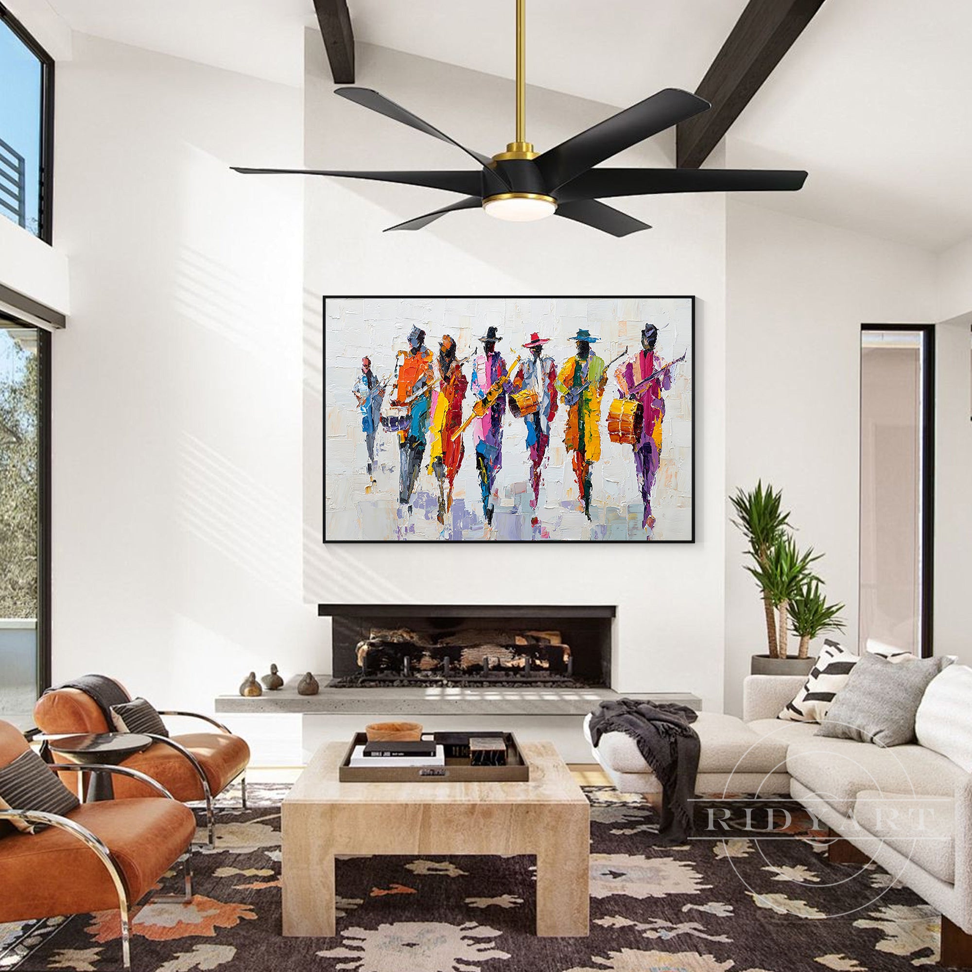 Original abstract music painting for modern living room