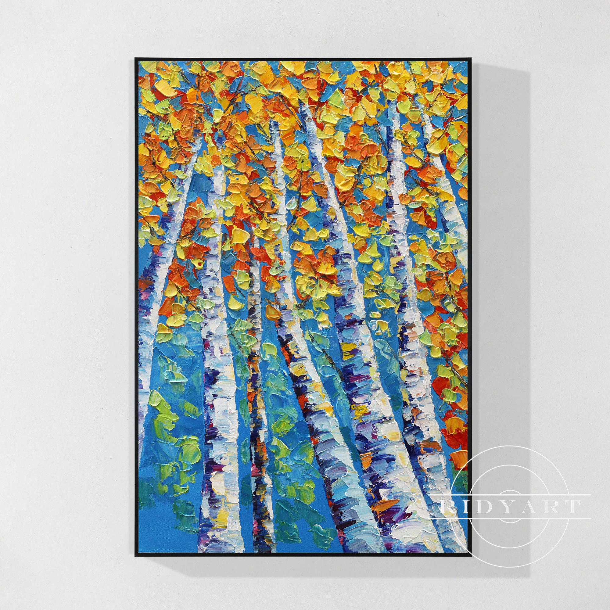 Original birch branch canvas wall art for home interiors