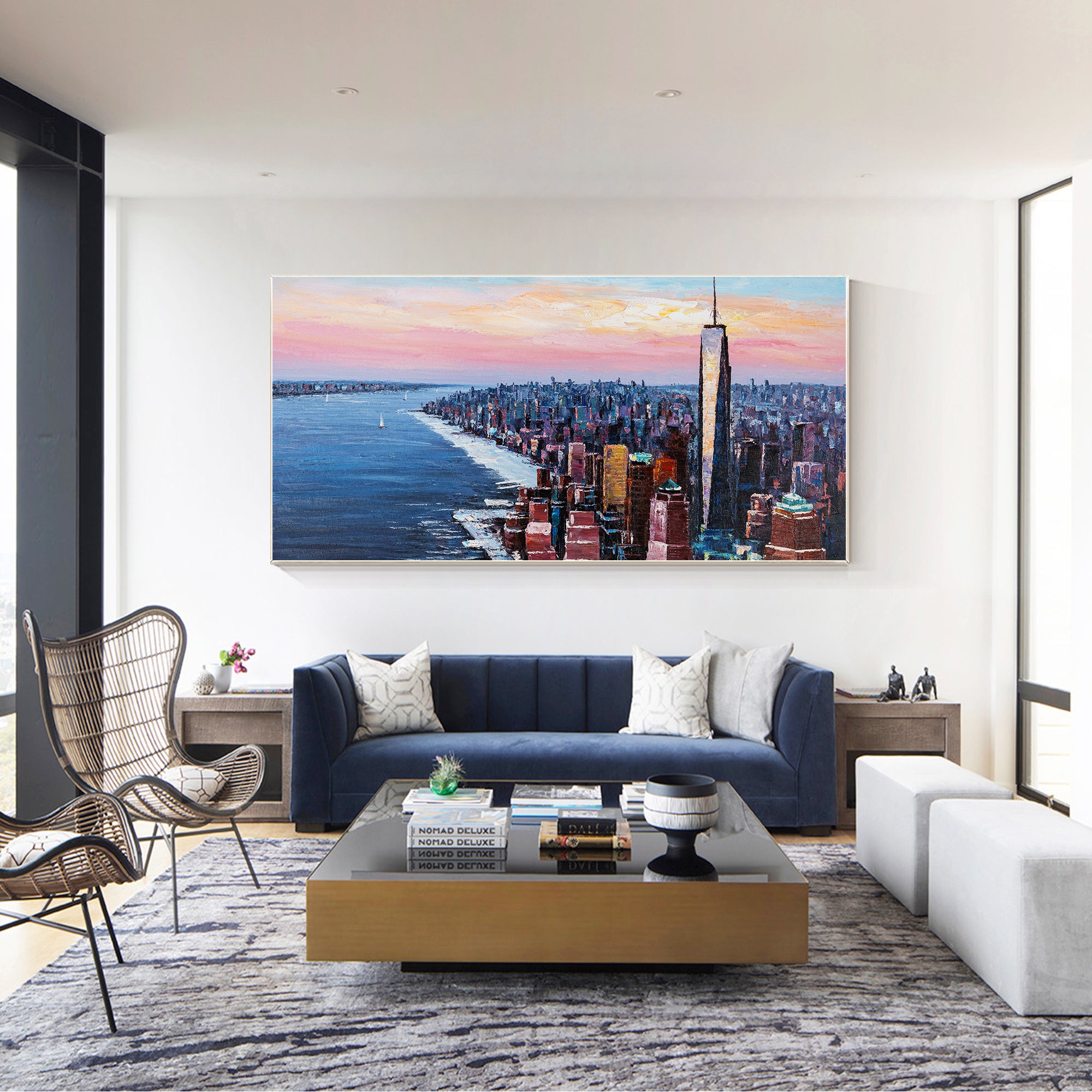 Gemälde eines New Yorker Wolkenkratzers