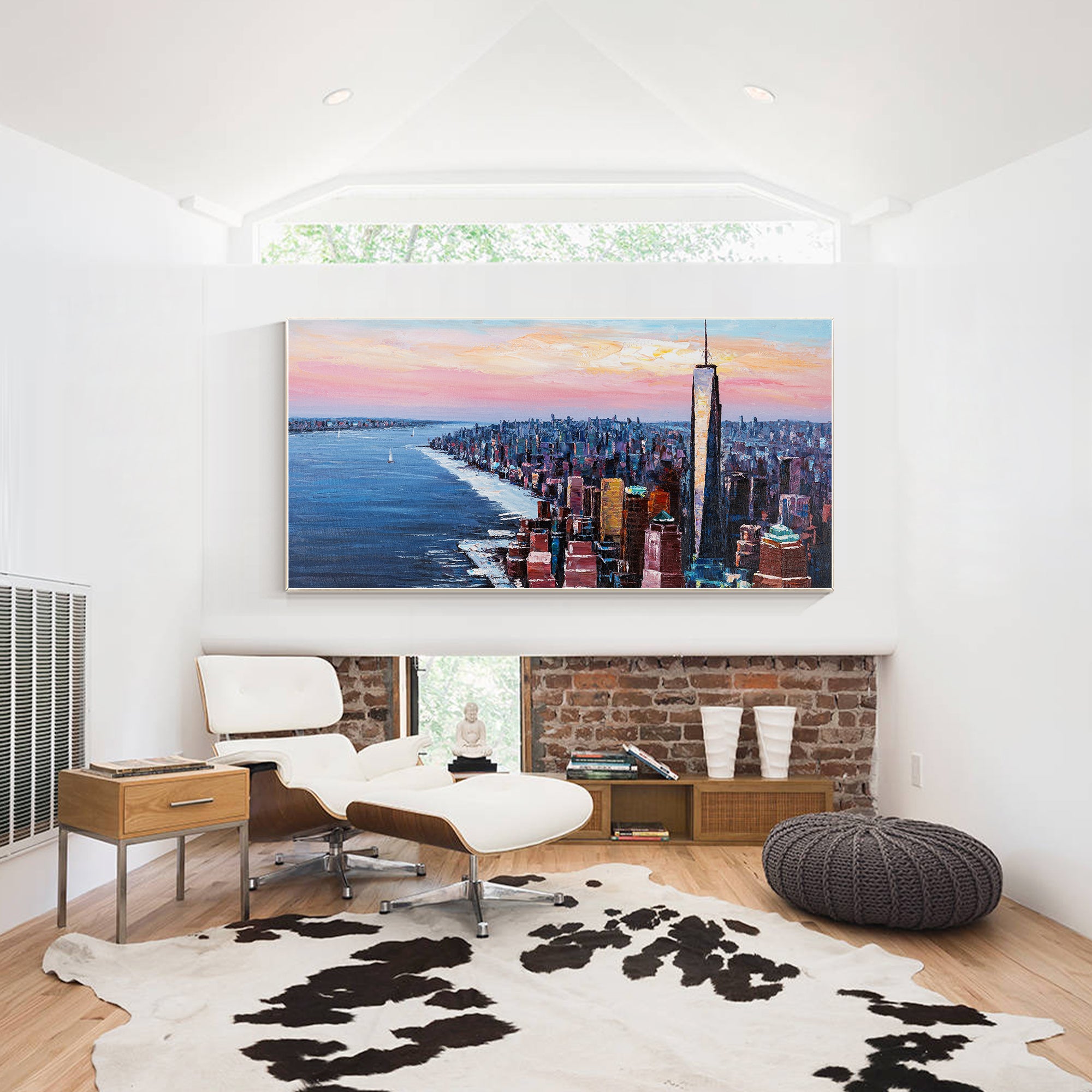 Gemälde eines New Yorker Wolkenkratzers