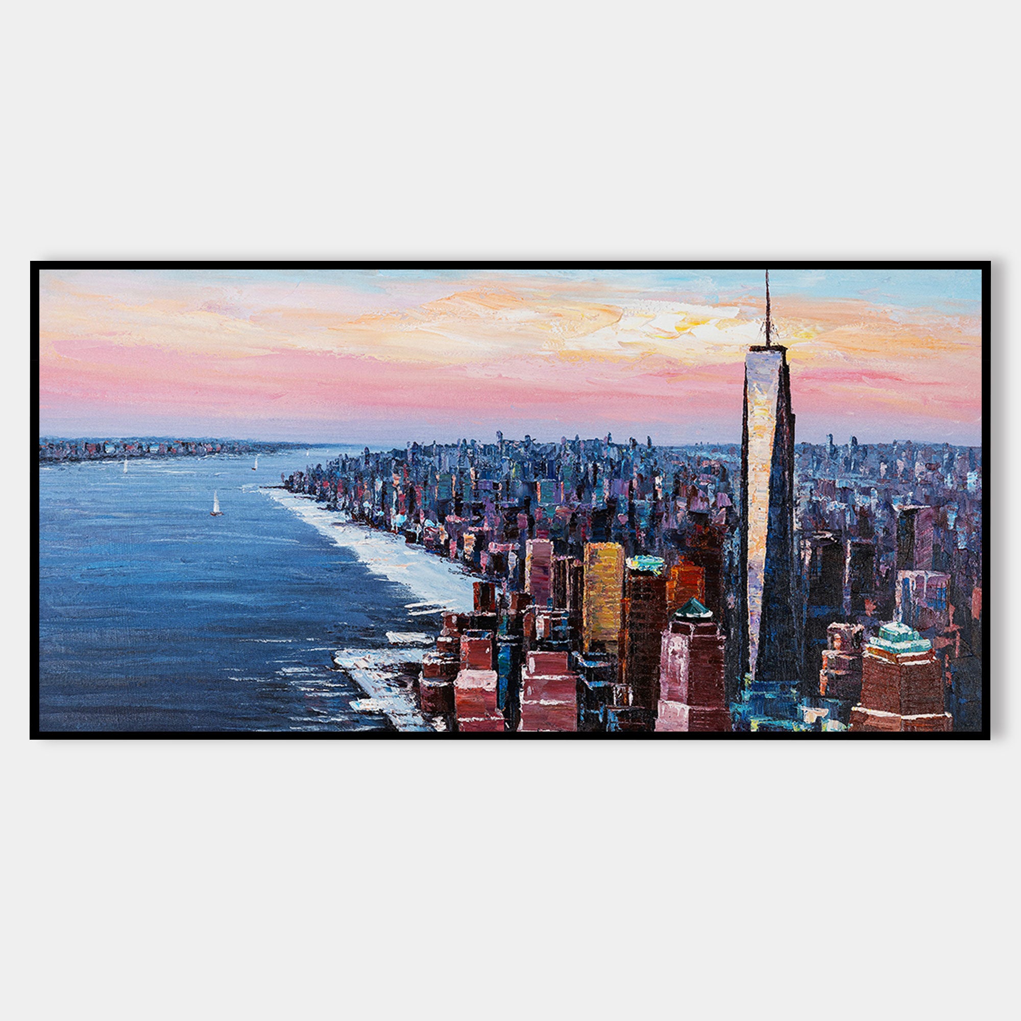 Gemälde eines New Yorker Wolkenkratzers