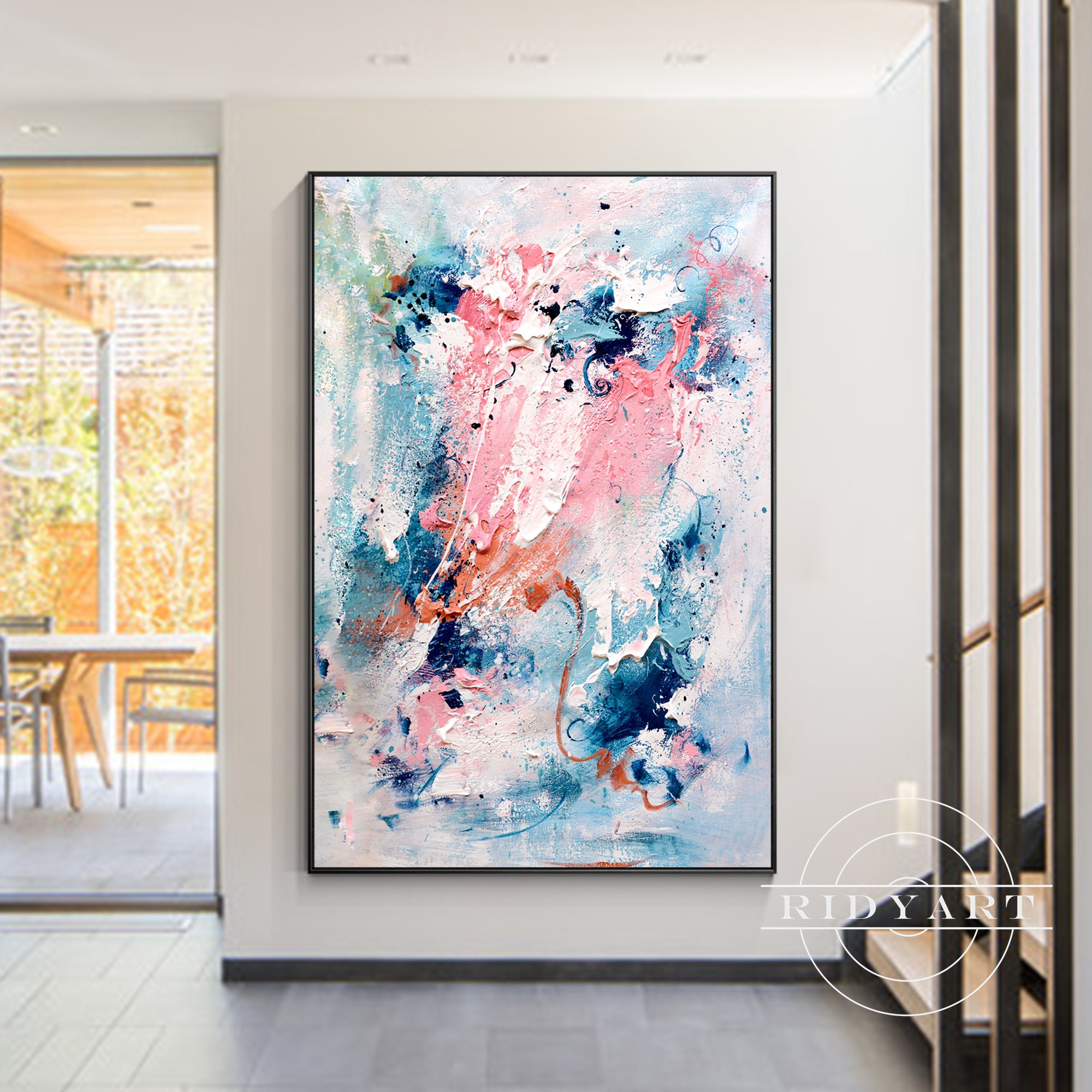 Multicolor palette knife abstract painting