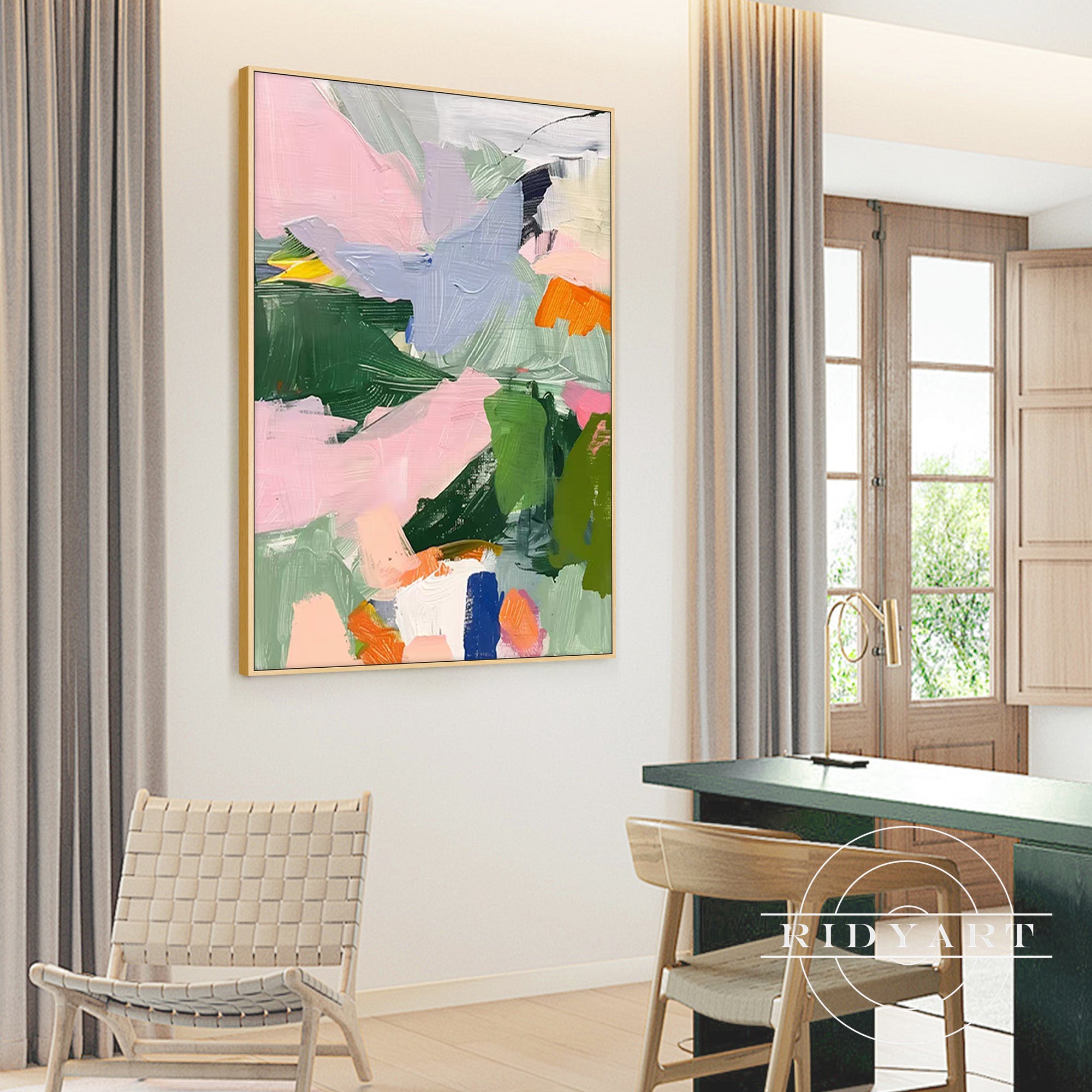 hand-painted pastel texture wall art home decor