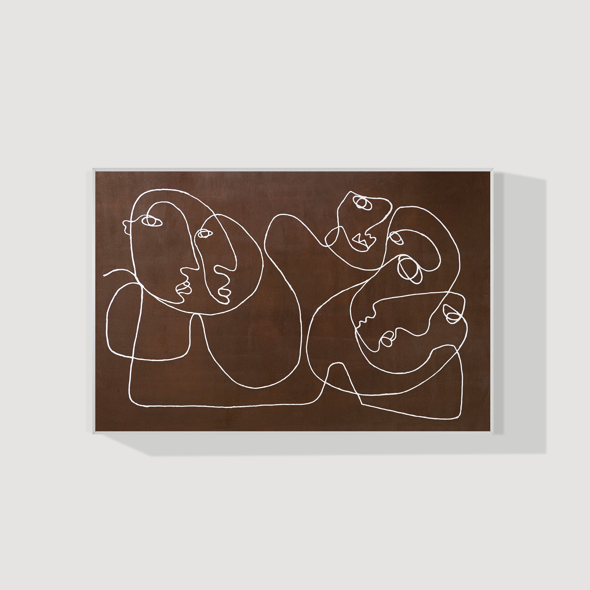 Picasso one line art in matte brown