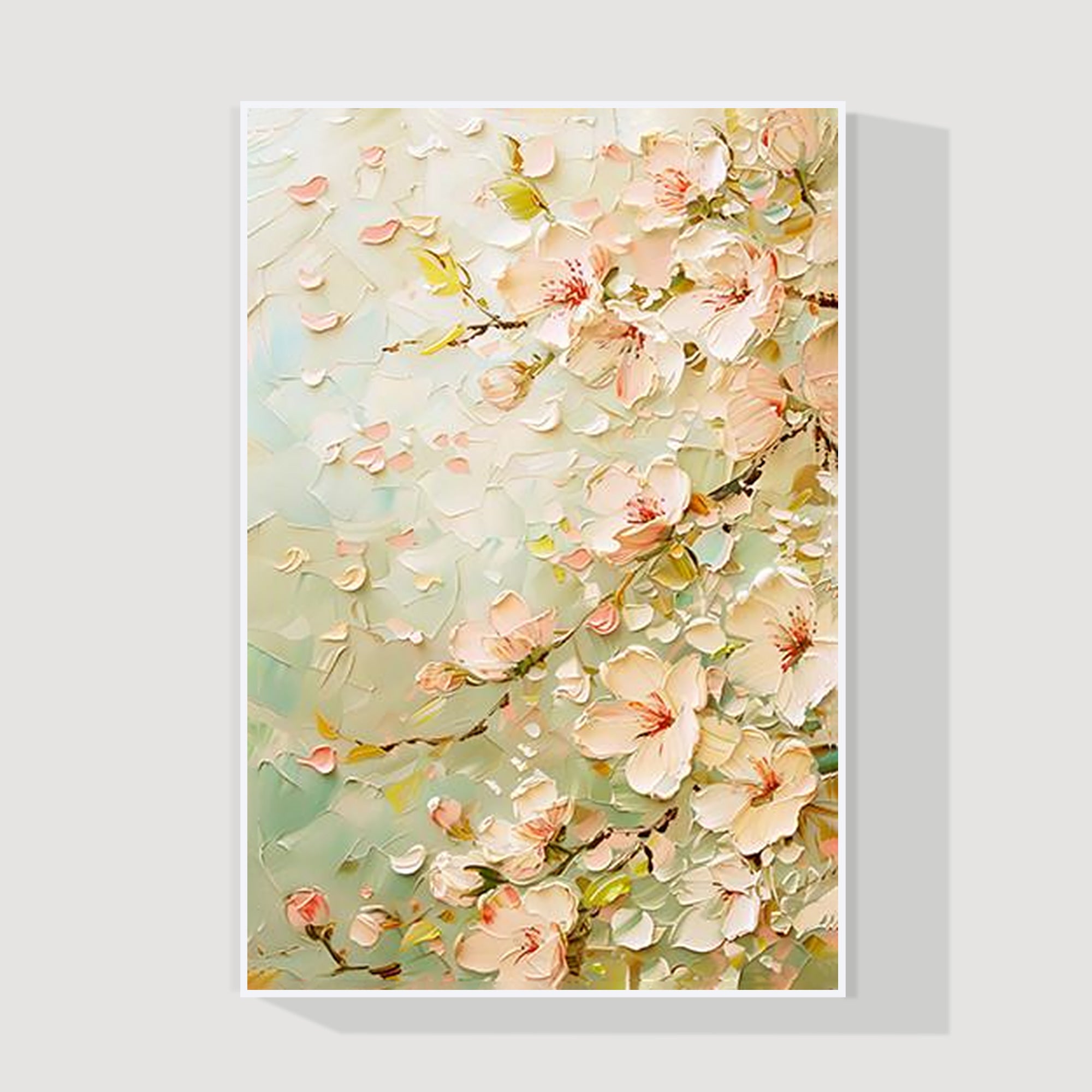 Pink textured flower wall art