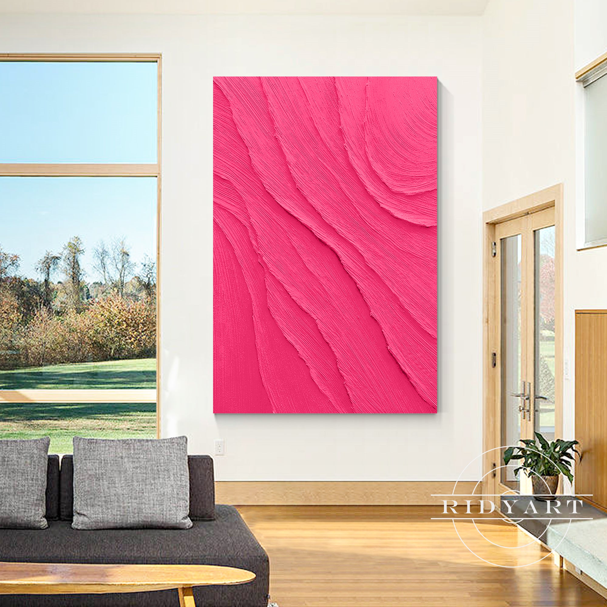 Pink 3D Textured Minimalist Canvas Wall Art