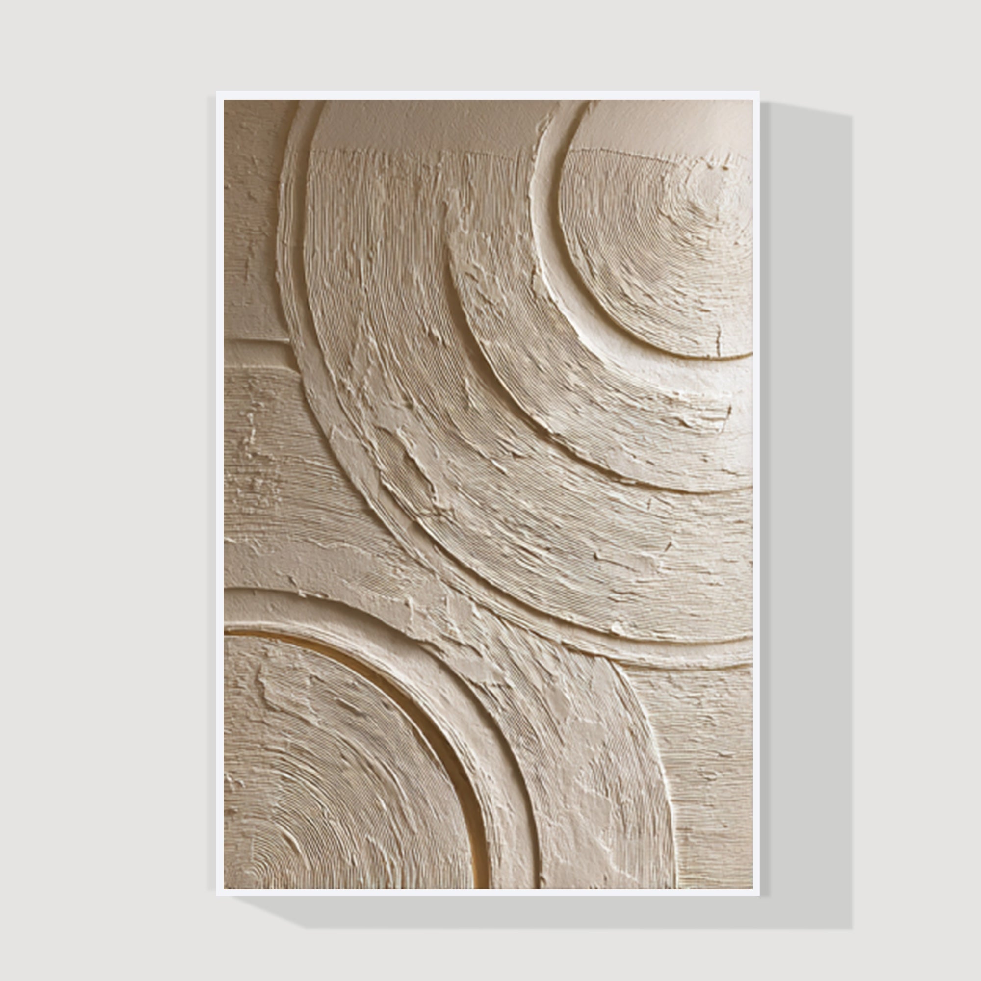 Pure textured minimalist wall art in beige tones
