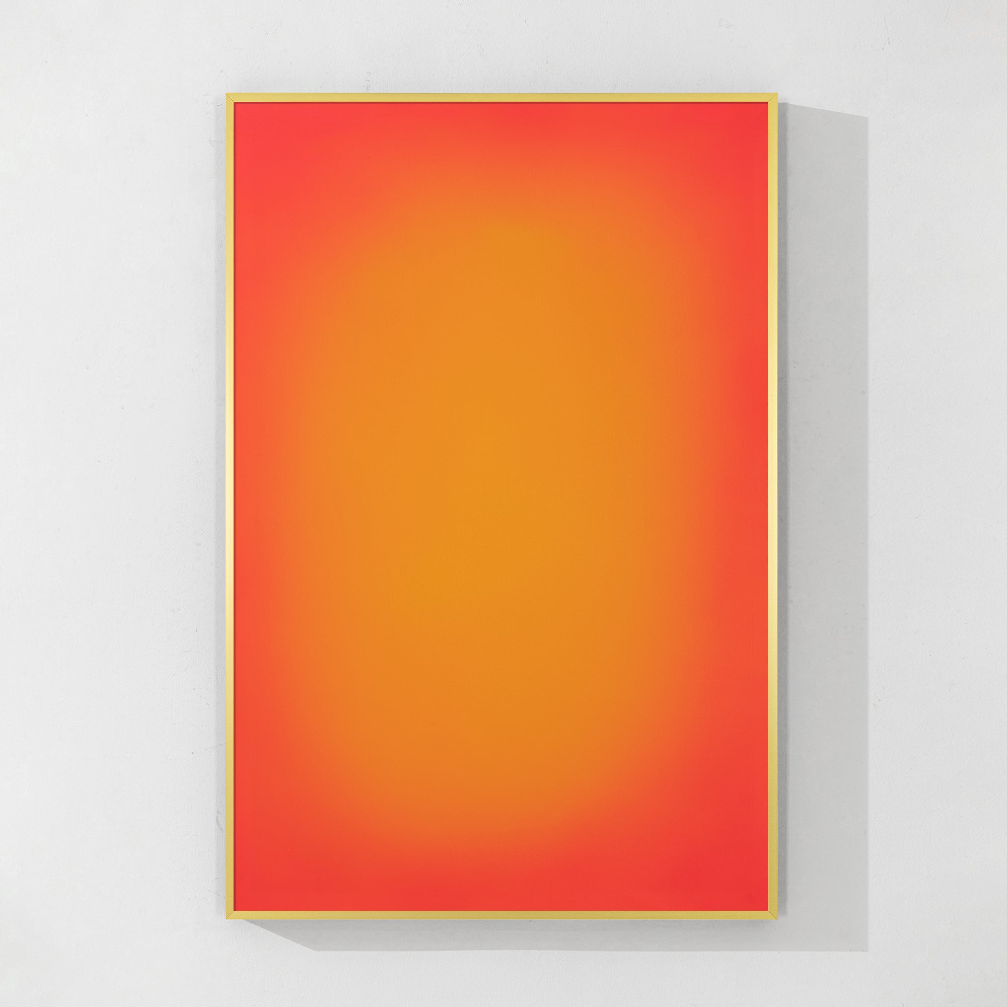 Red and orange ombre abstract painting