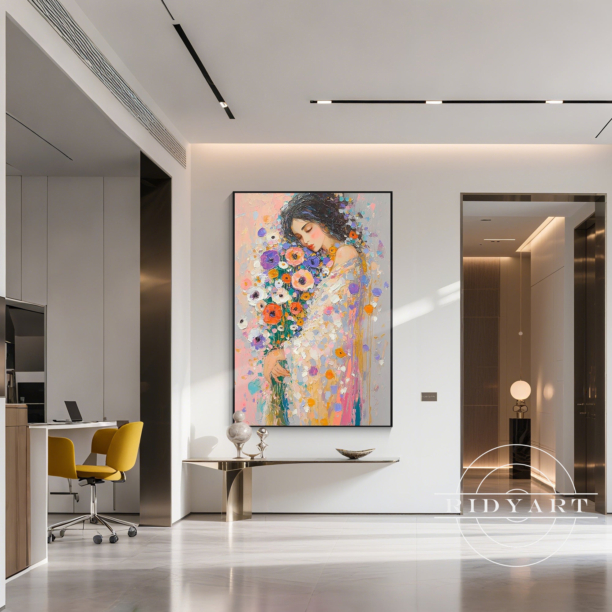 soft pastel feminine wall decor for bedroom