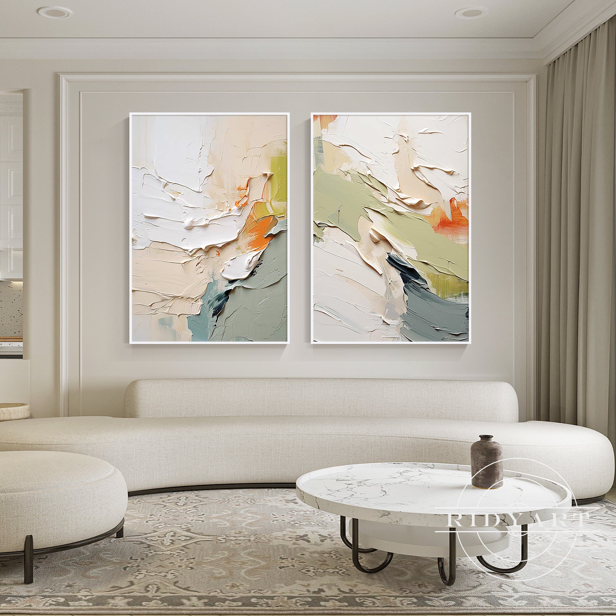 Framed minimalist abstract wall art set