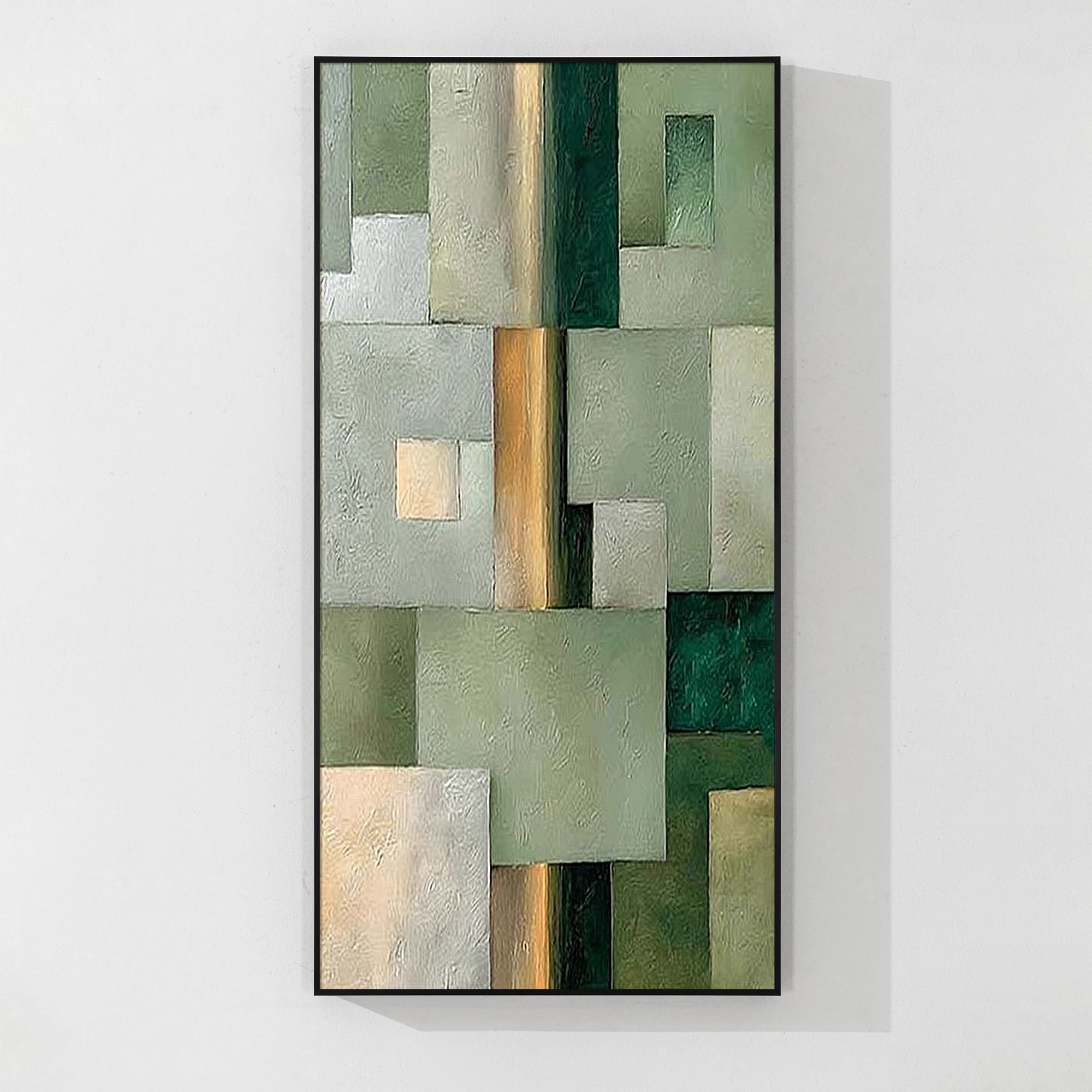 Sage green abstract wall art canvas painting for modern decor