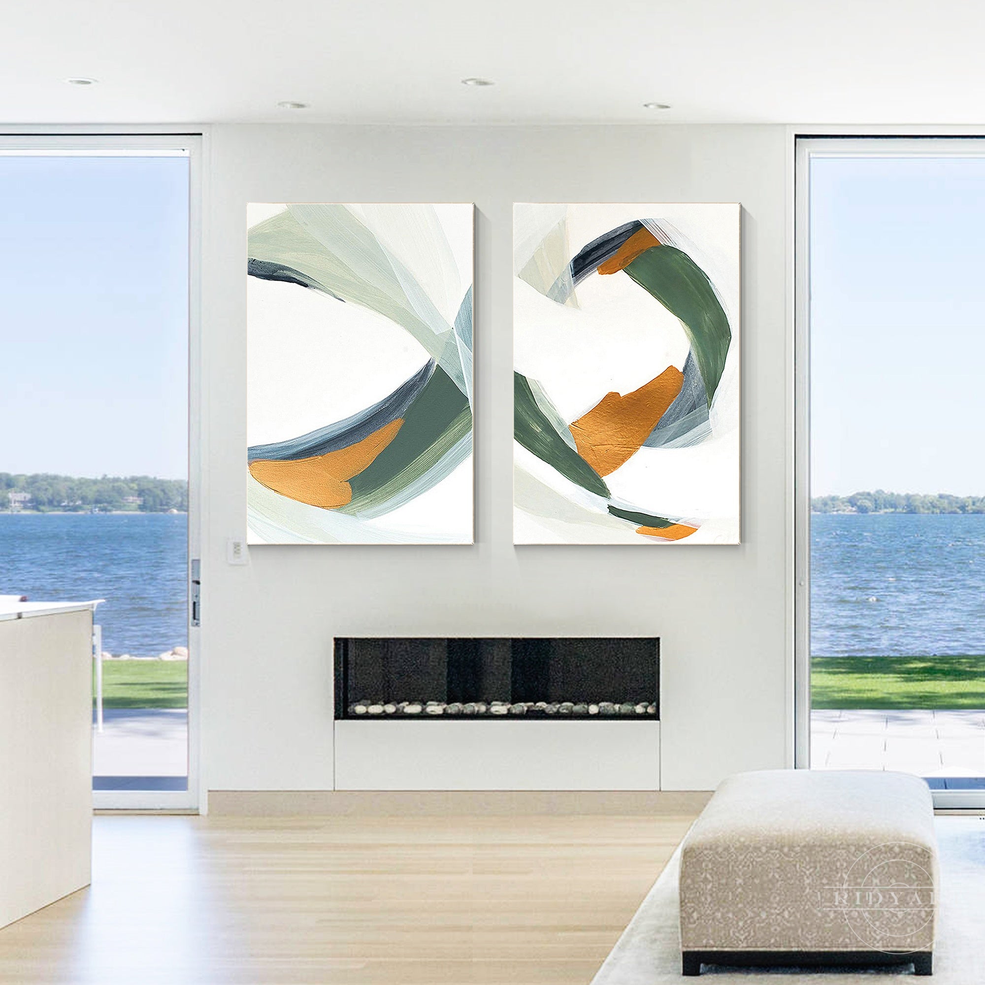 Modern minimalist painting set for living room