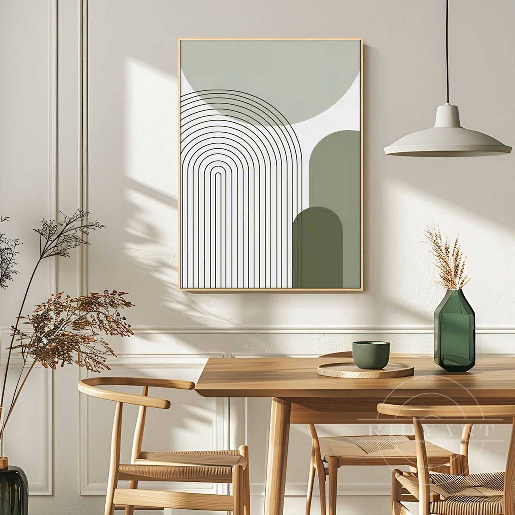 modern plaster texture arch painting minimalist home decor