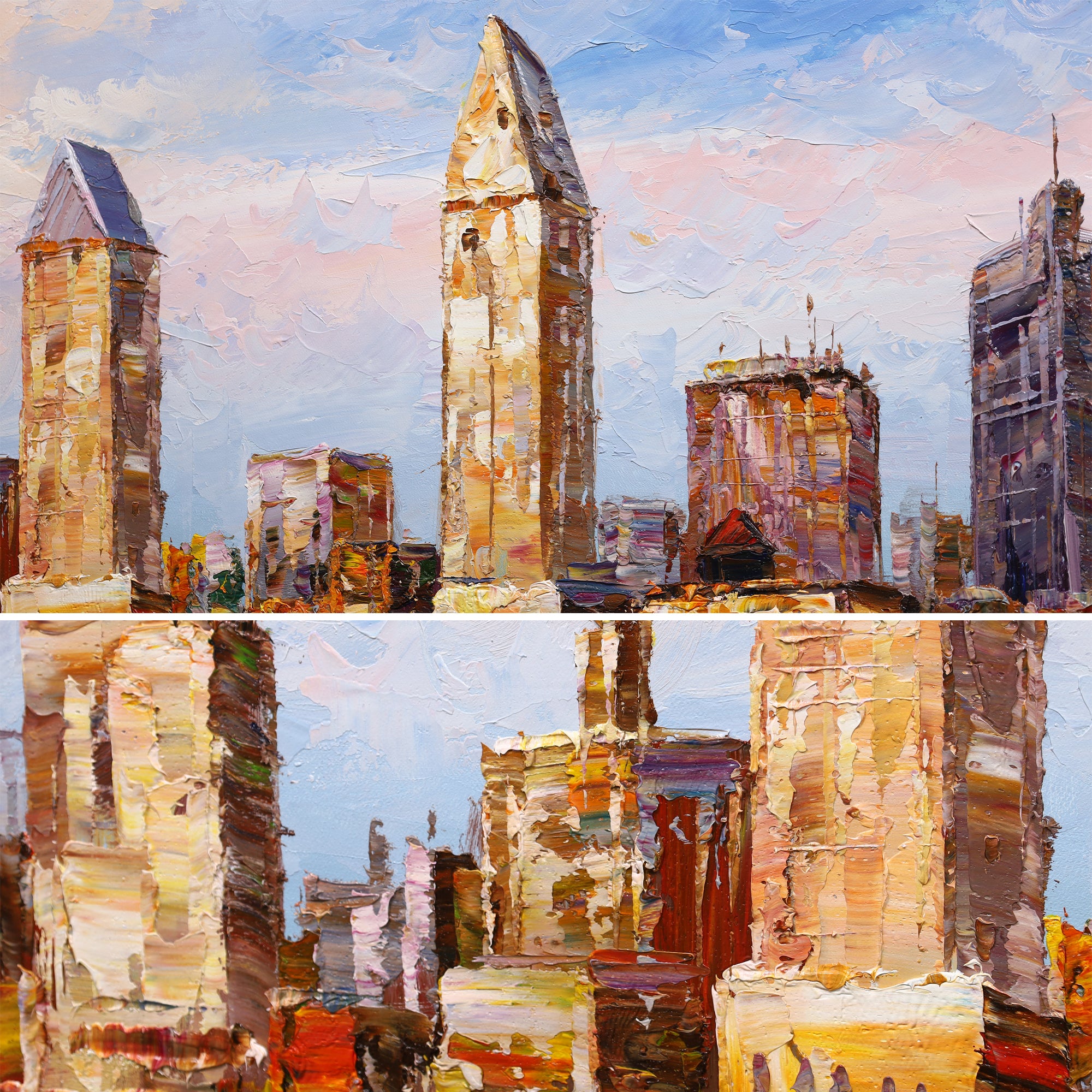 san diego city skyline oil painting