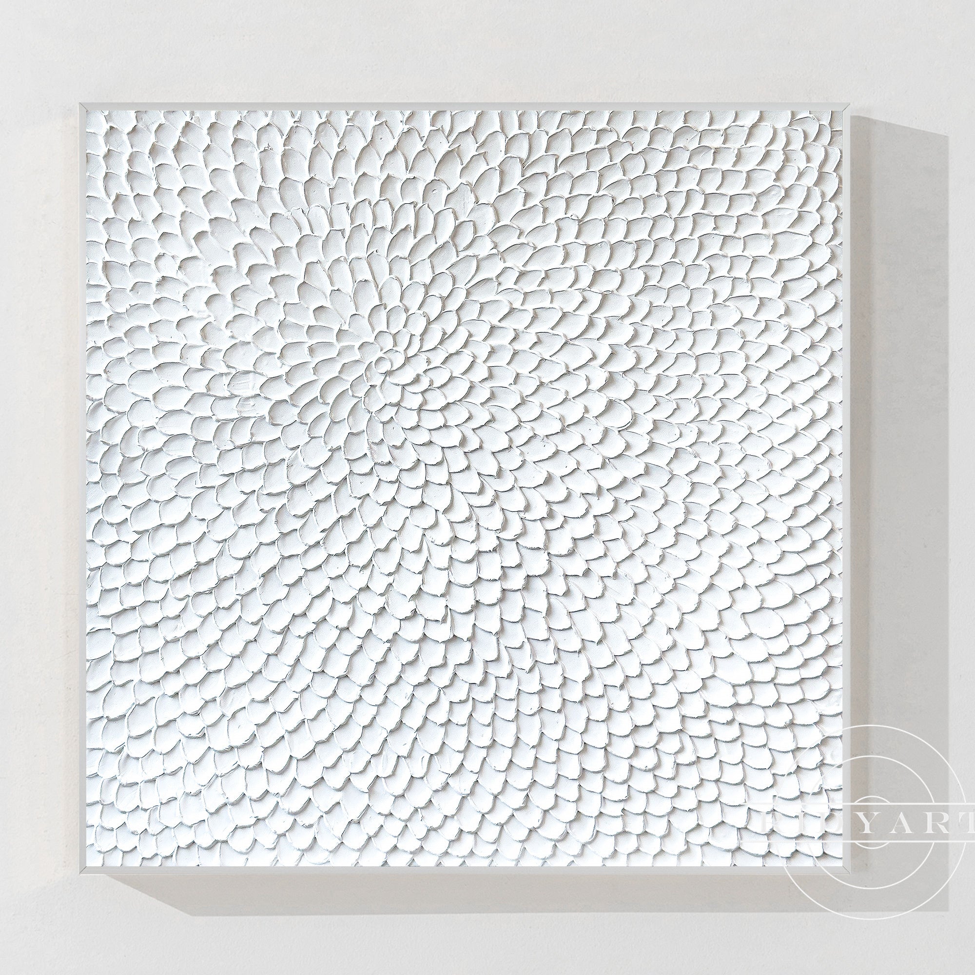 Modern white 3D wall art for minimalist home interiors