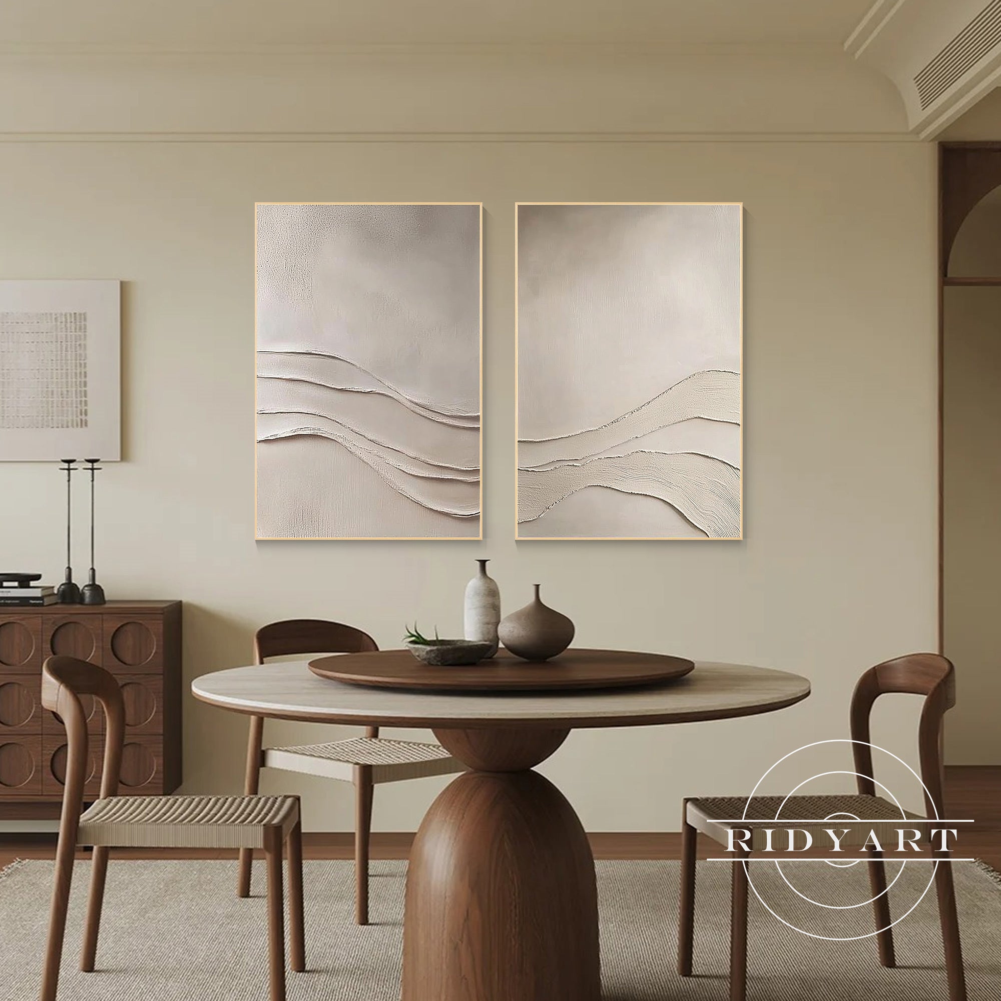 Abstract textured canvas art for living room