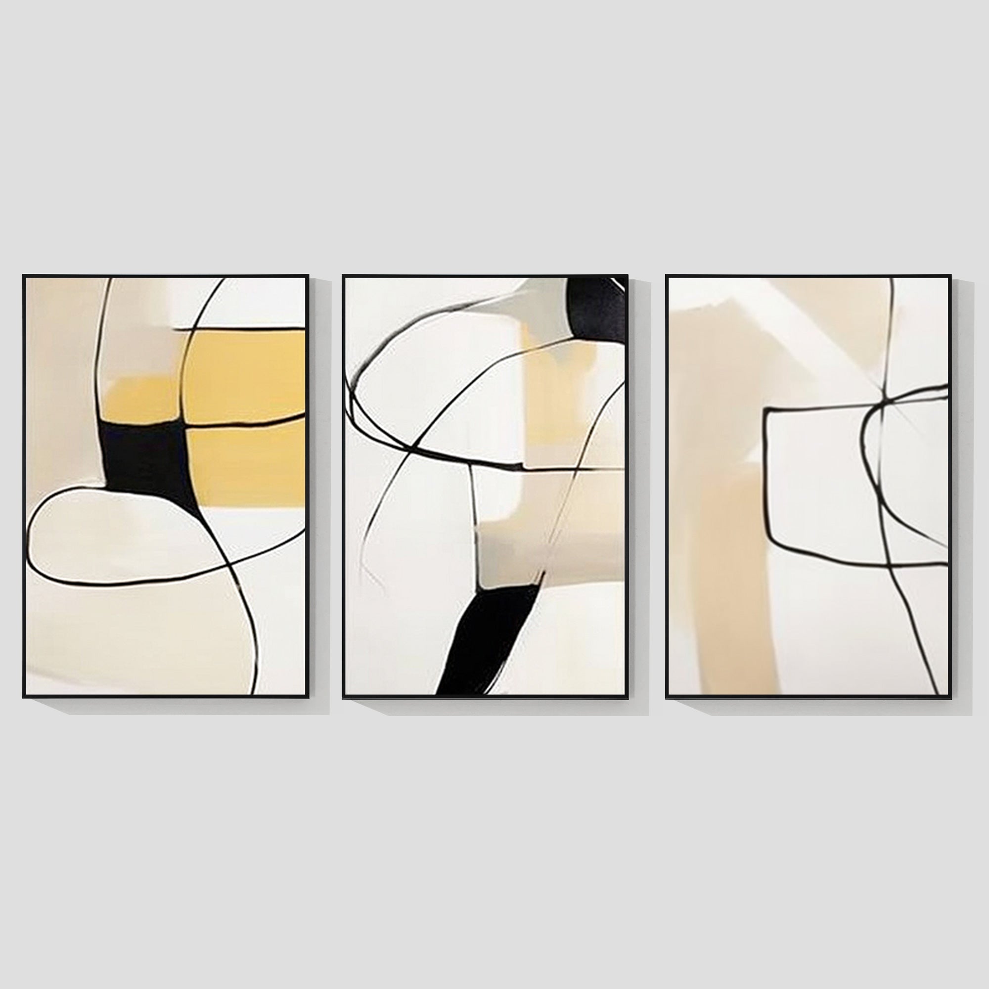 set of 3 Abstract line painting