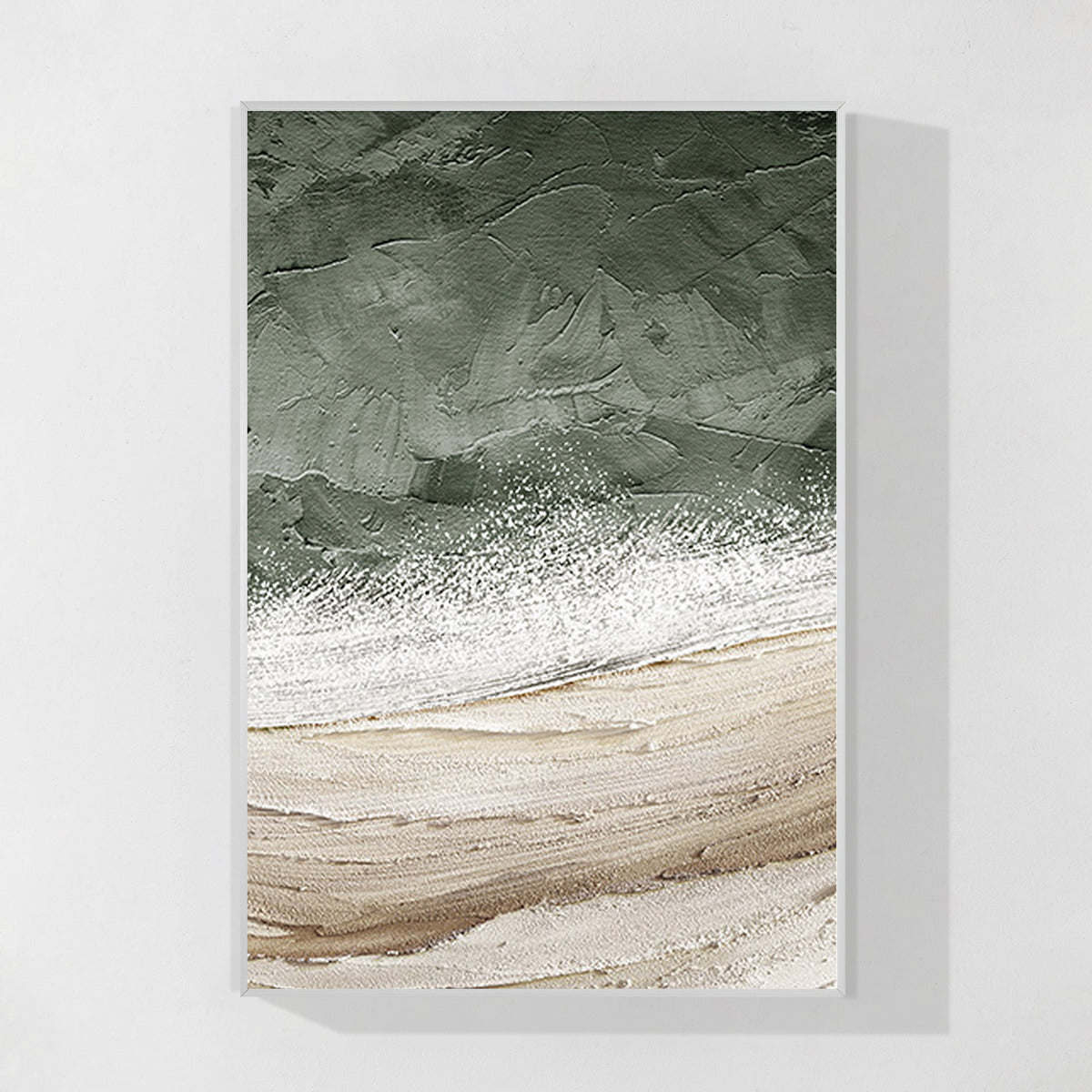 Beach Abstract Oil Painting Large Vertical Art