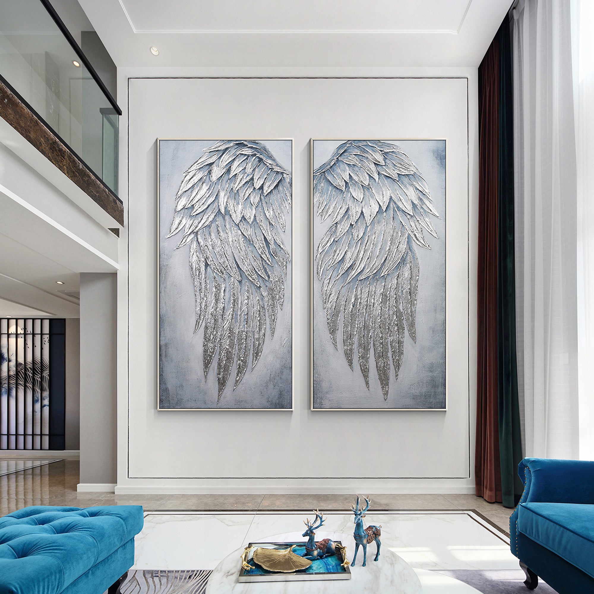 silvre feather Oil Painting