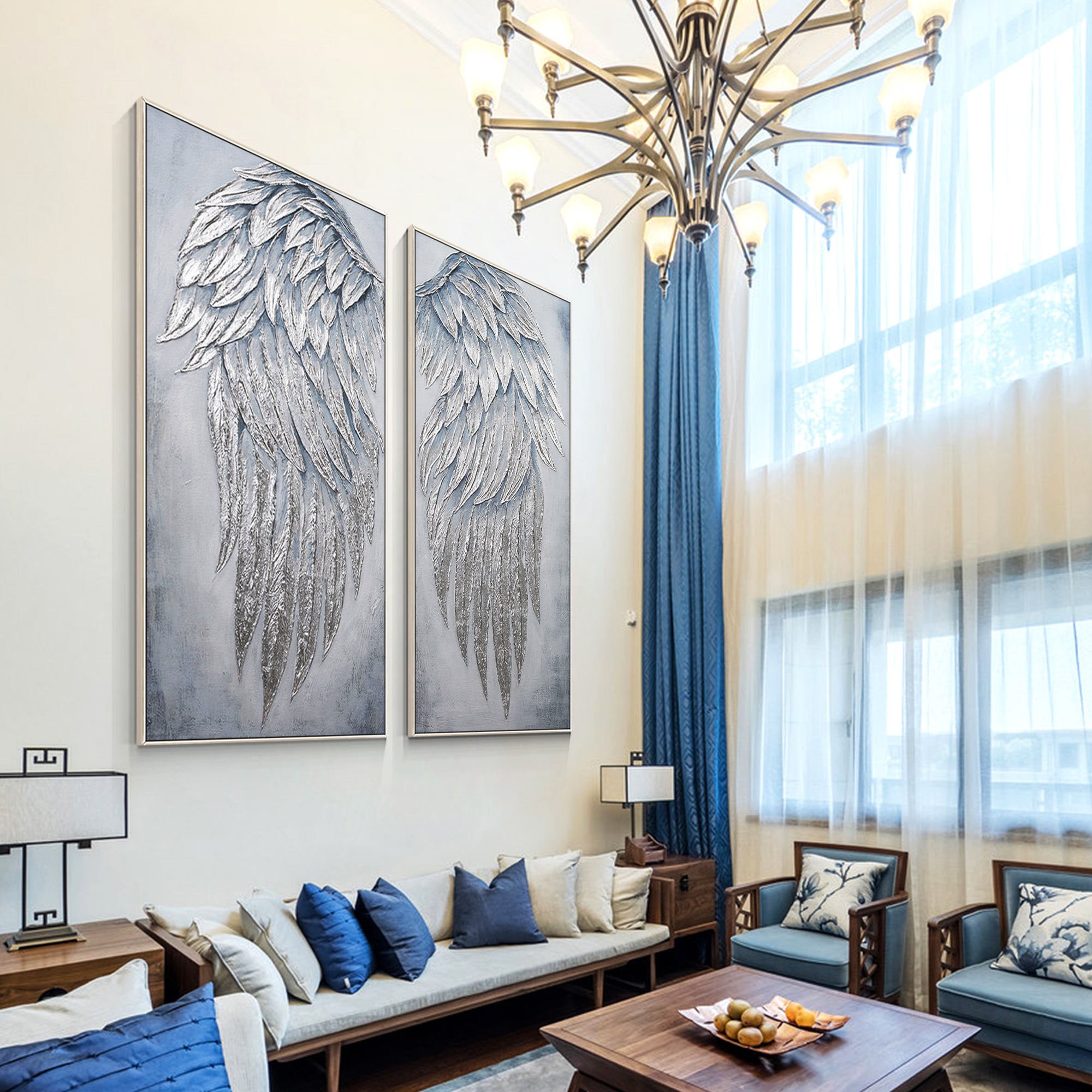 silvre feather Oil Painting