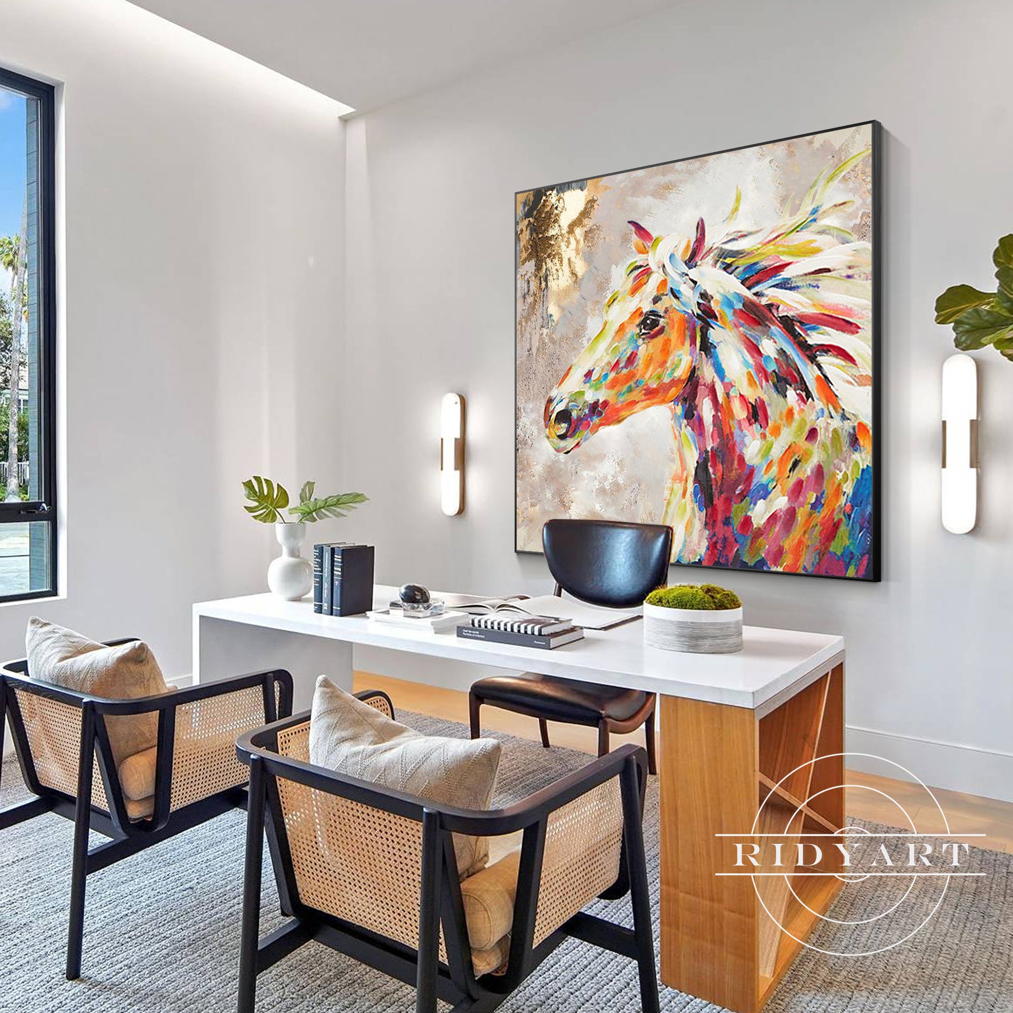 Square horse wall decor