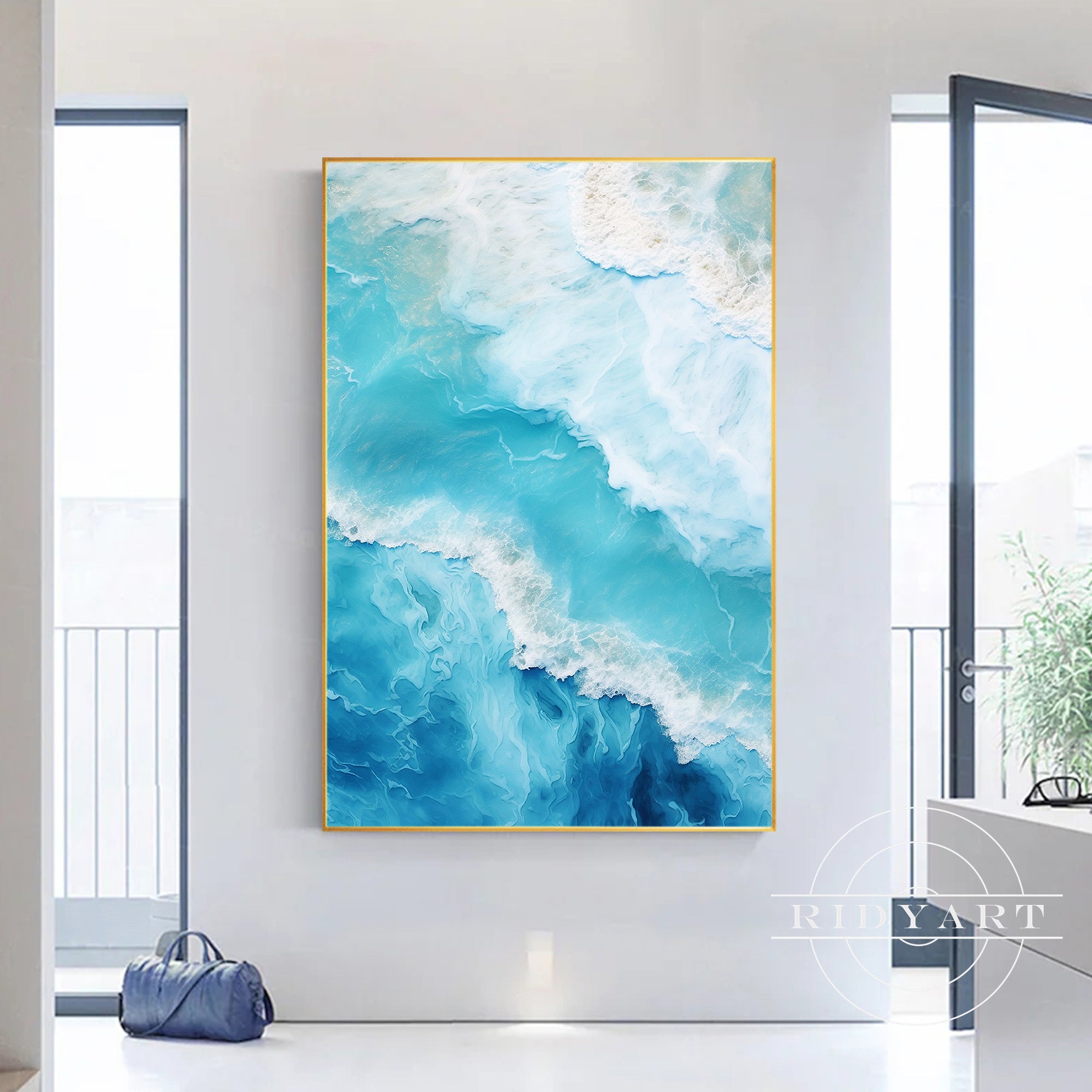 Large acrylic textured canvas painting for living room