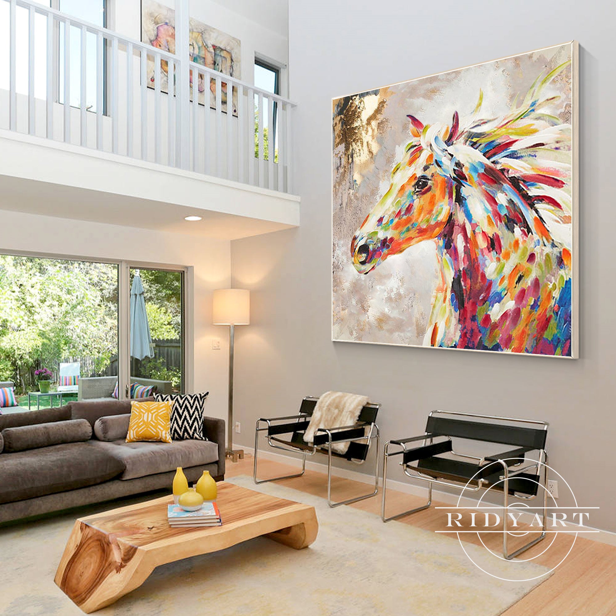 Textured horse painting on canvas