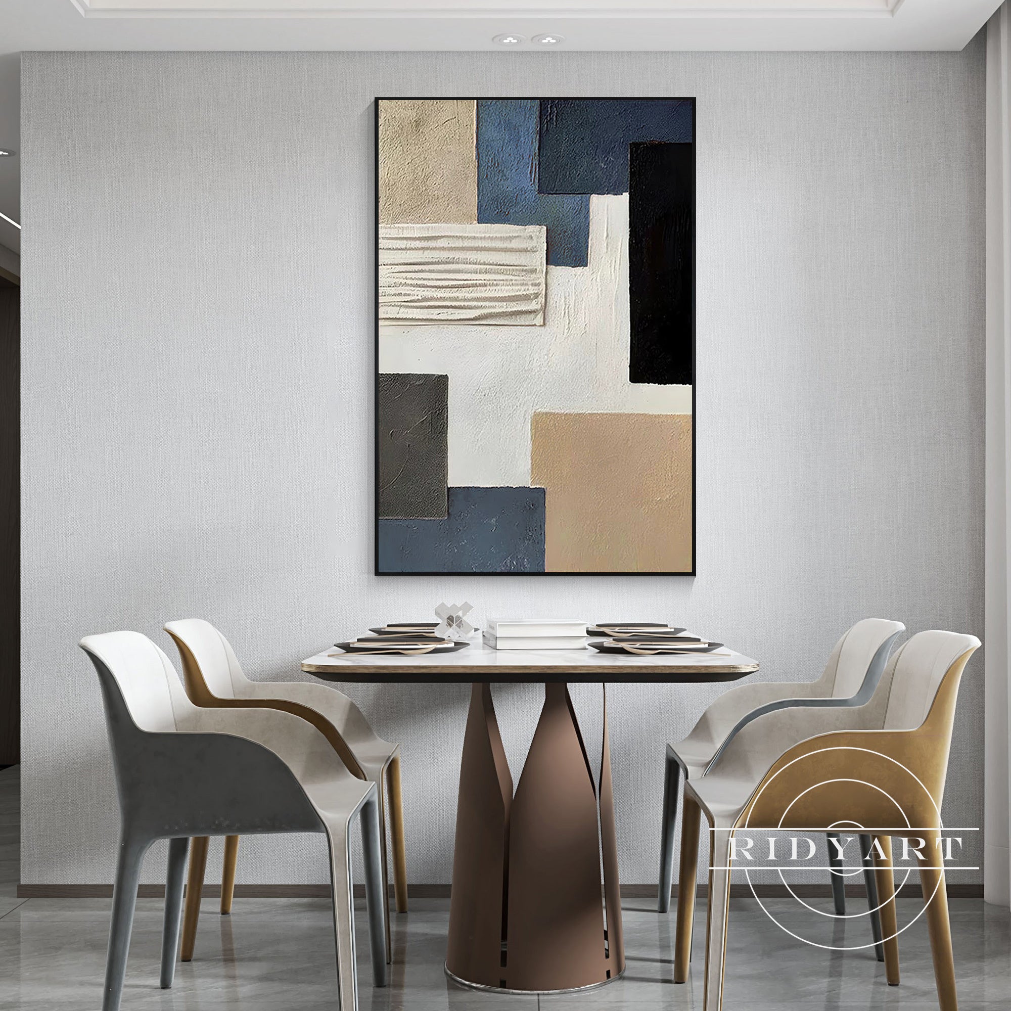 Hand-painted modern abstract canvas artwork