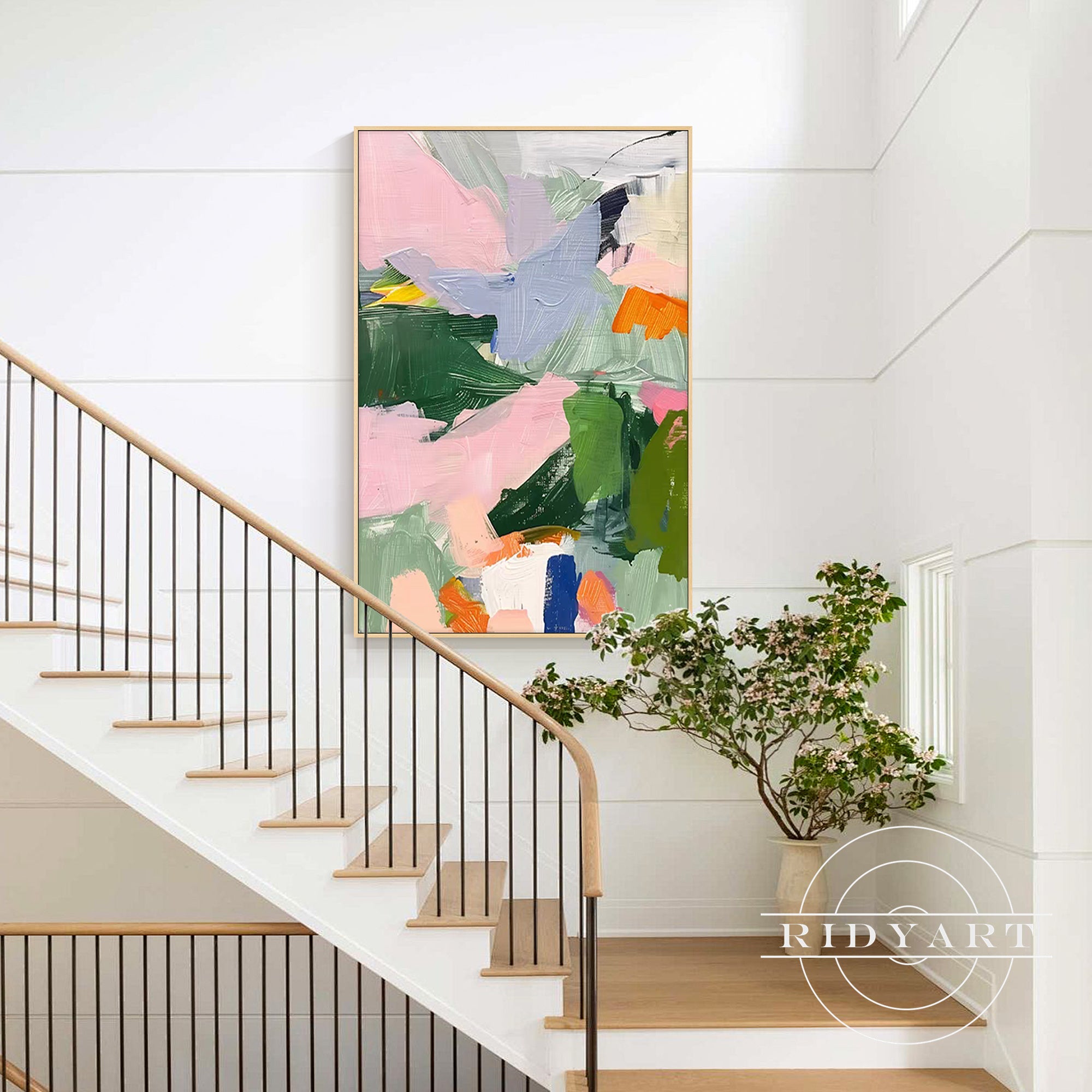 soft pastel modern wall art for living room
