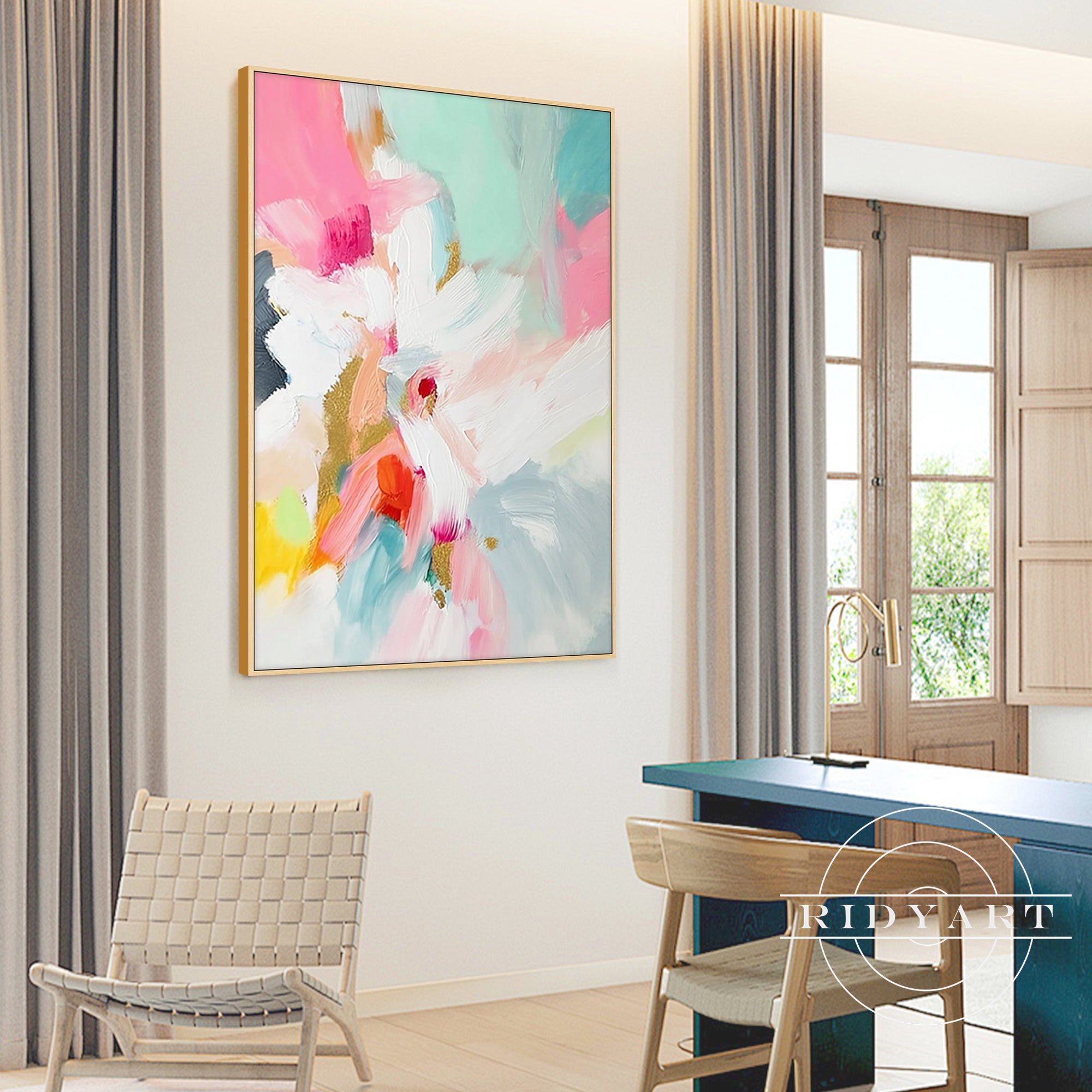 Textured impasto pastel artwork for modern homes