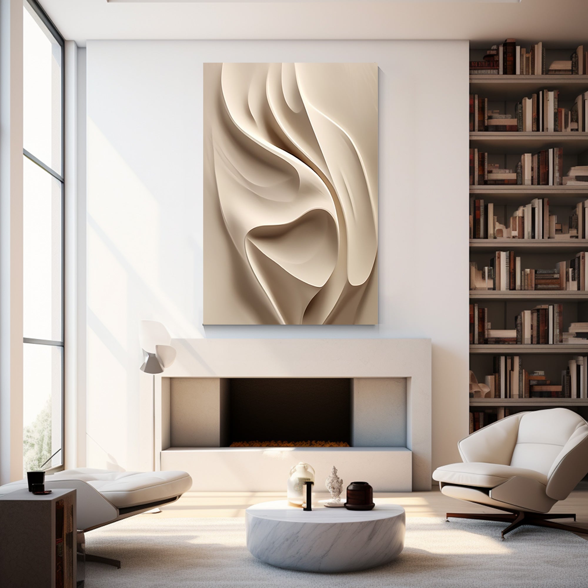 Abstract wood carving sculpture wall art close up