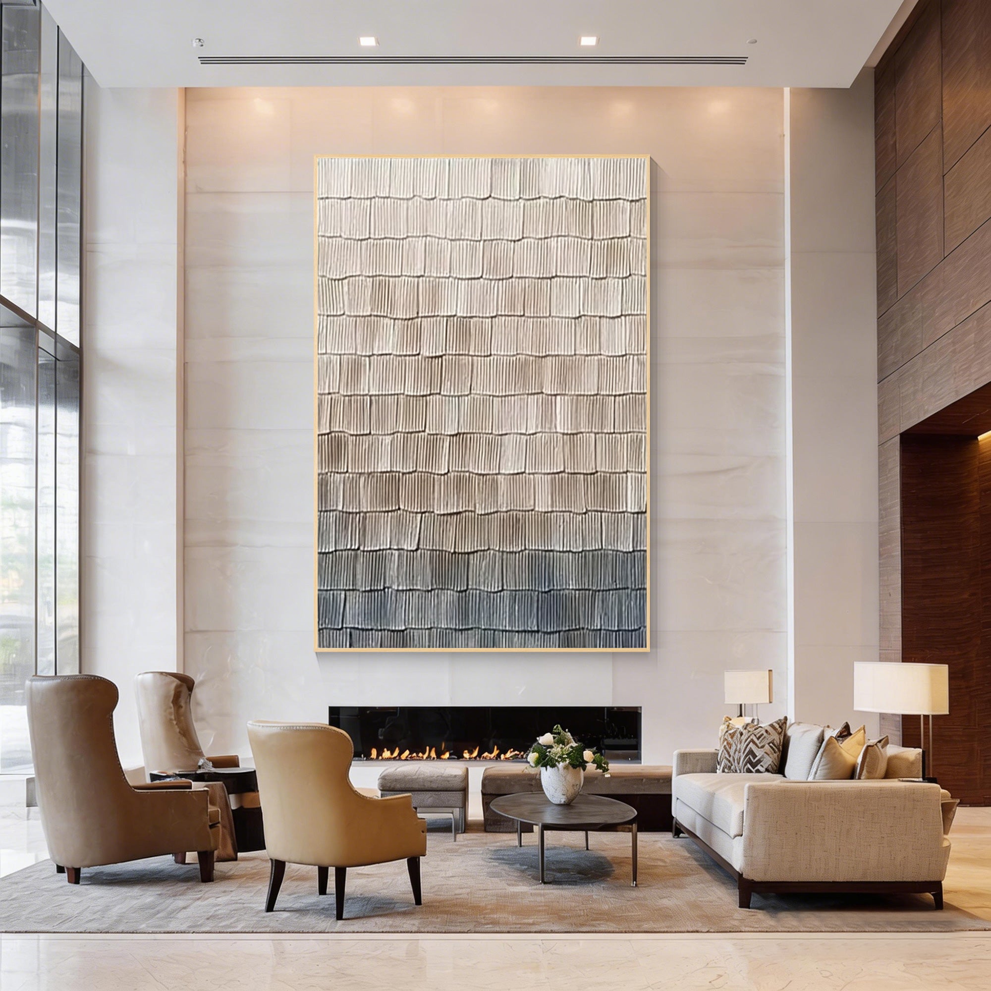 hand painted textured wall art neutral minimalist painting