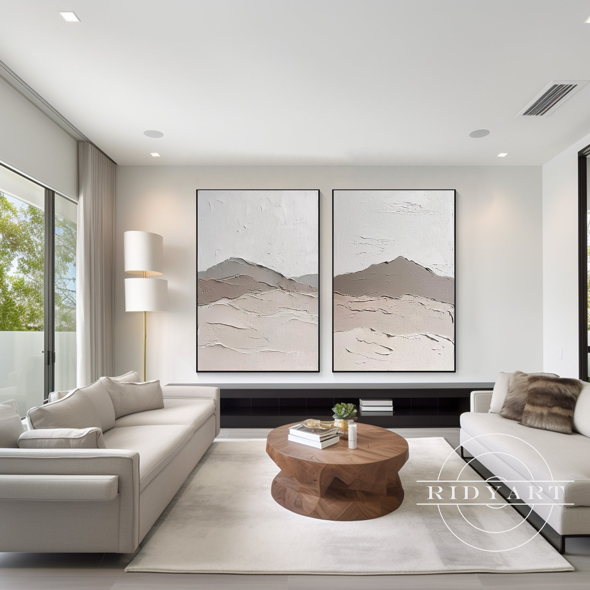 Neutral color modern abstract home decor