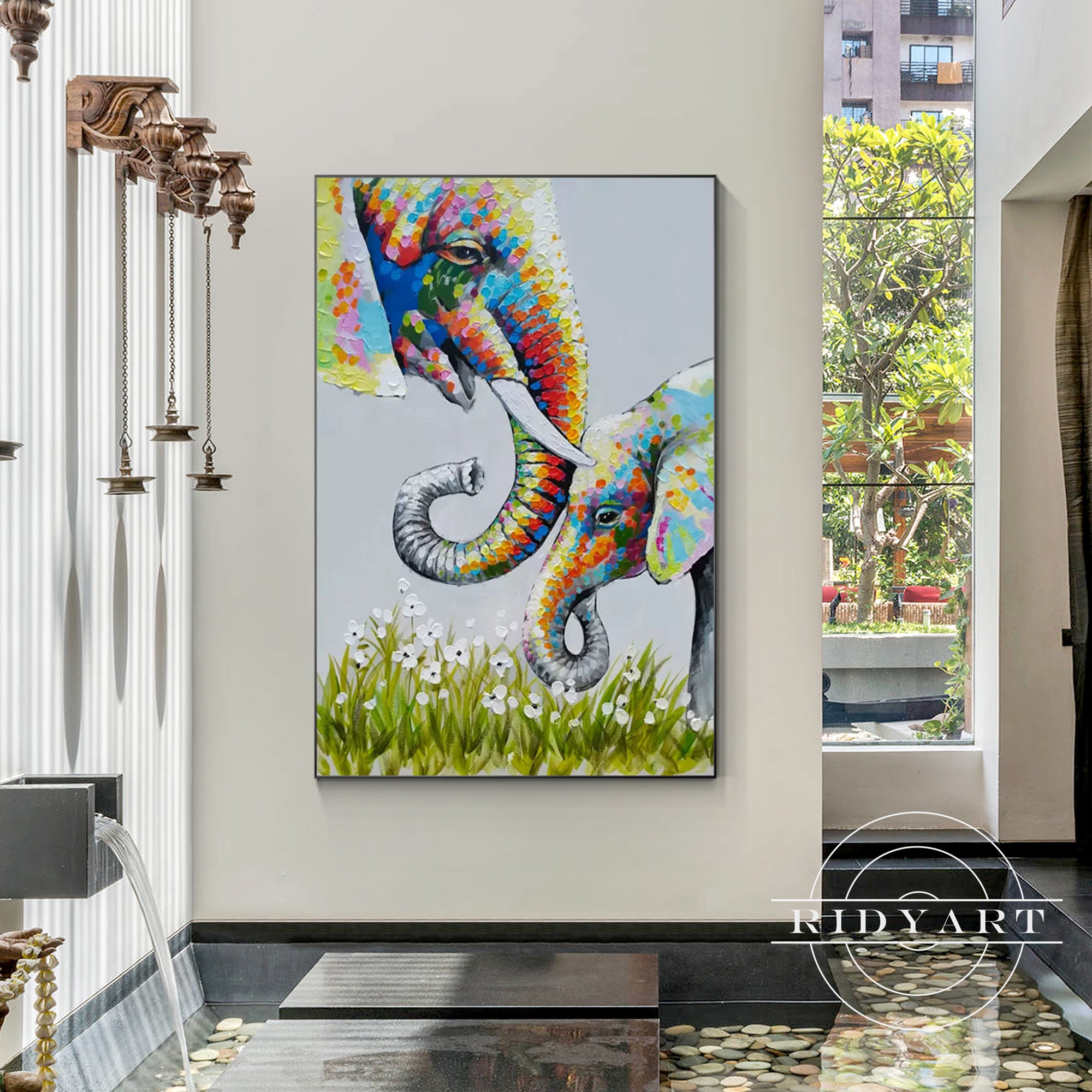 Textured elephant wall decor