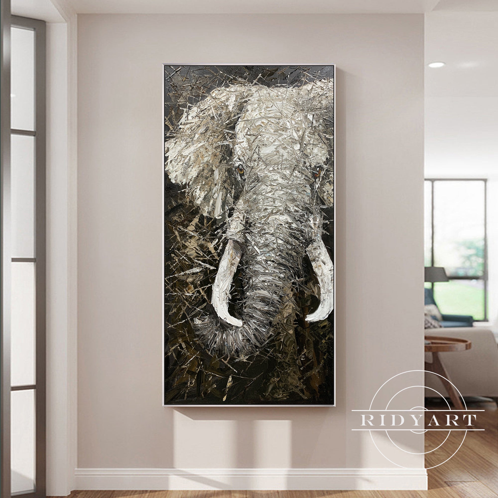 Vertical elephant wall art decor
