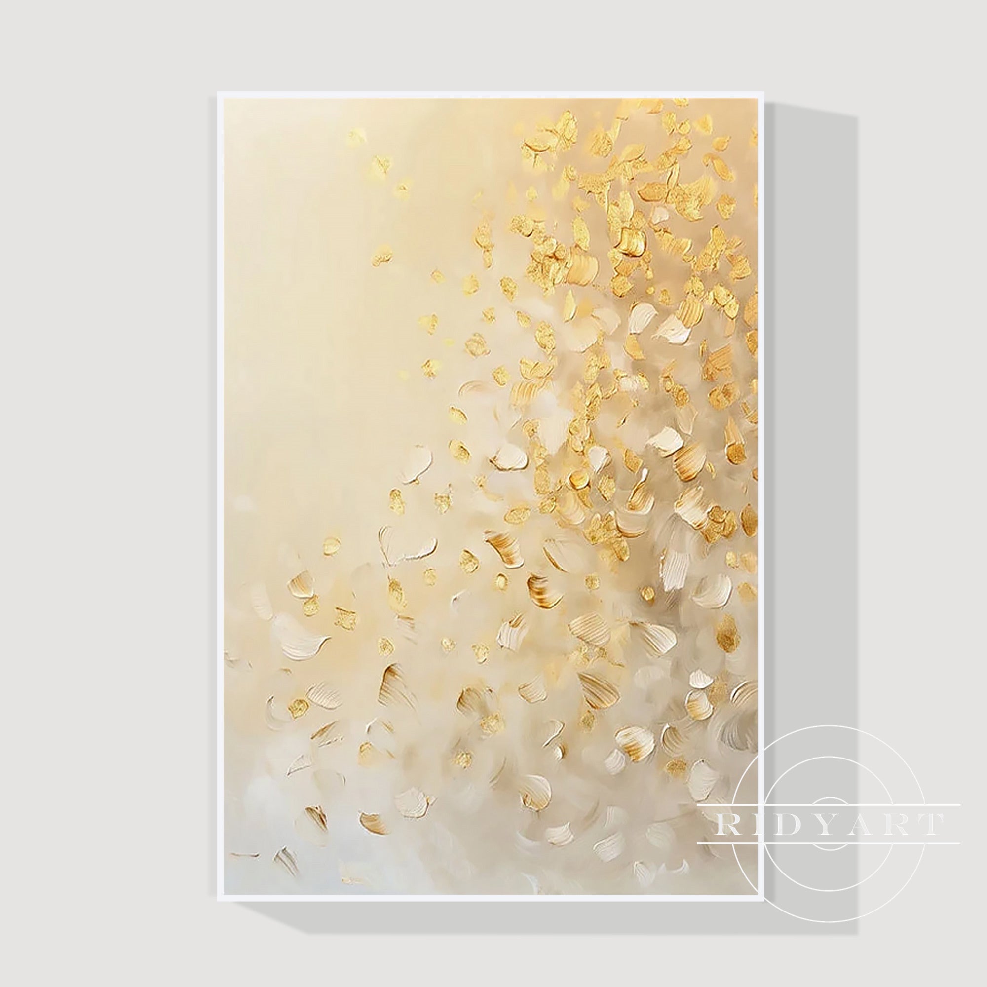 Framed gold leaf artwork for entrance or hallway decor