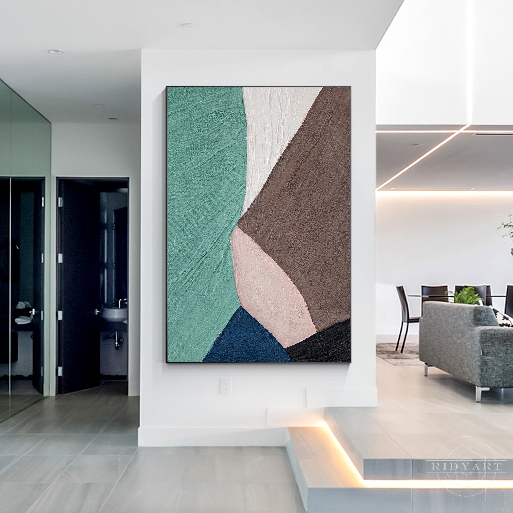 Oversized minimalist canvas wall art for home decor.