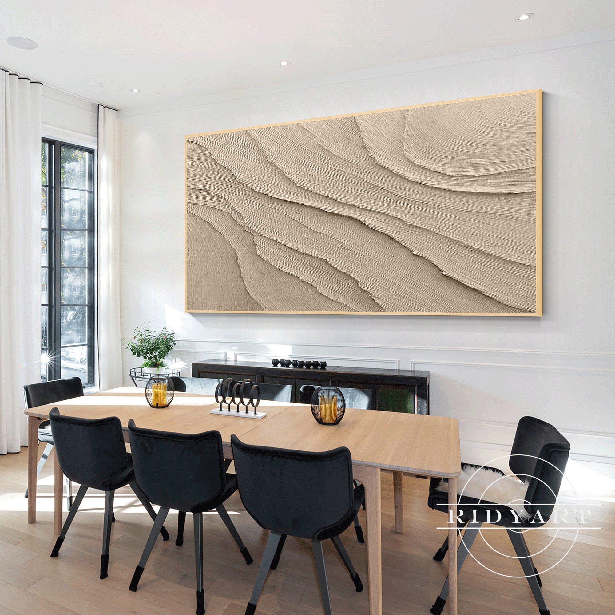 Extra large framed Wabi Sabi wall decor